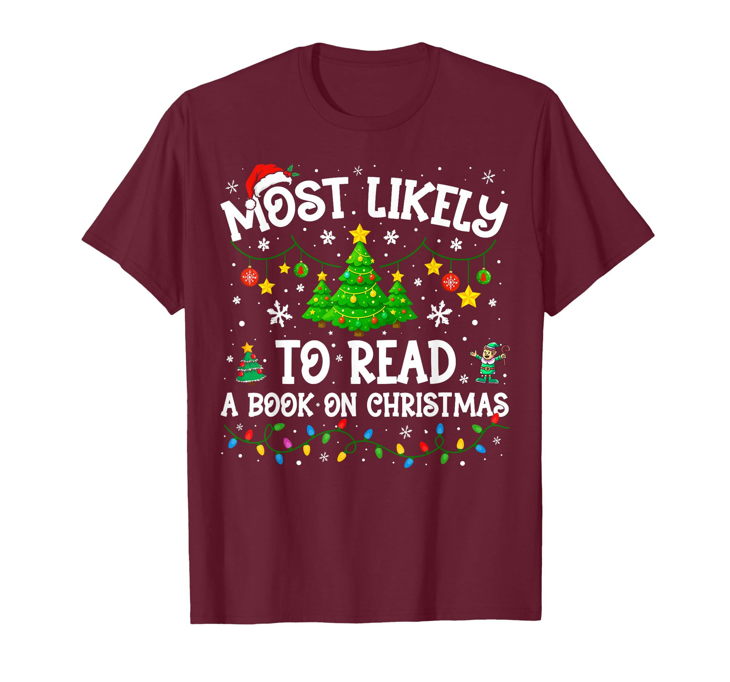 Most Likely to Read A Book On Christmas Family Matching T-Shirt