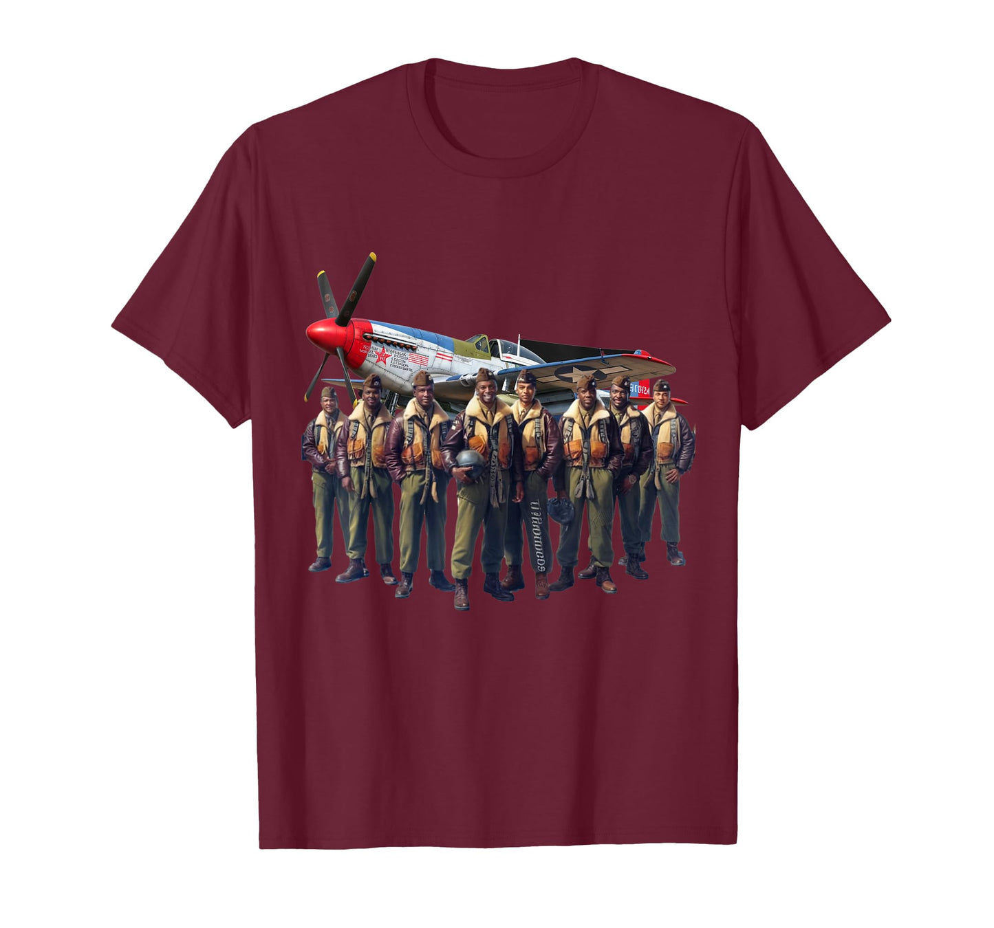 Retro Black Airmen Black History World War 2 Tuskegee Pilots T-Shirt