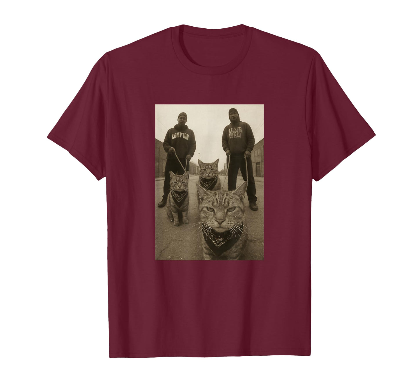Funny Gangster Cats West Coast Kitten Meme T-Shirt