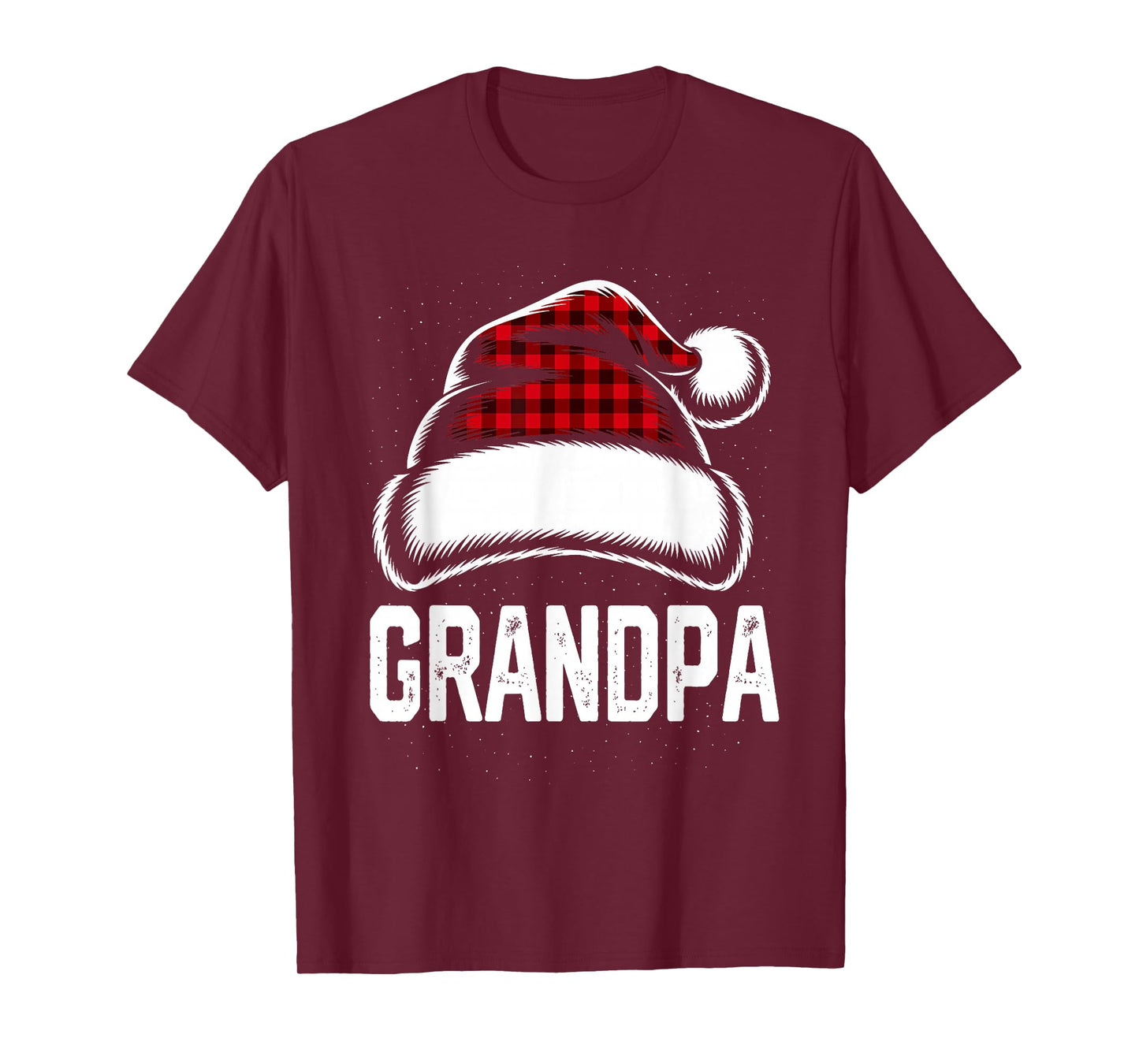 Grandpa Santa Red Plaid Christmas Family Matching Pajamas T-Shirt
