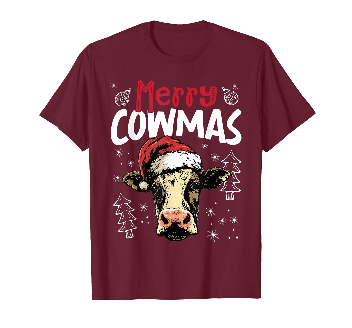 Merry Cowmas Funny Christmas Cow T-Shirt