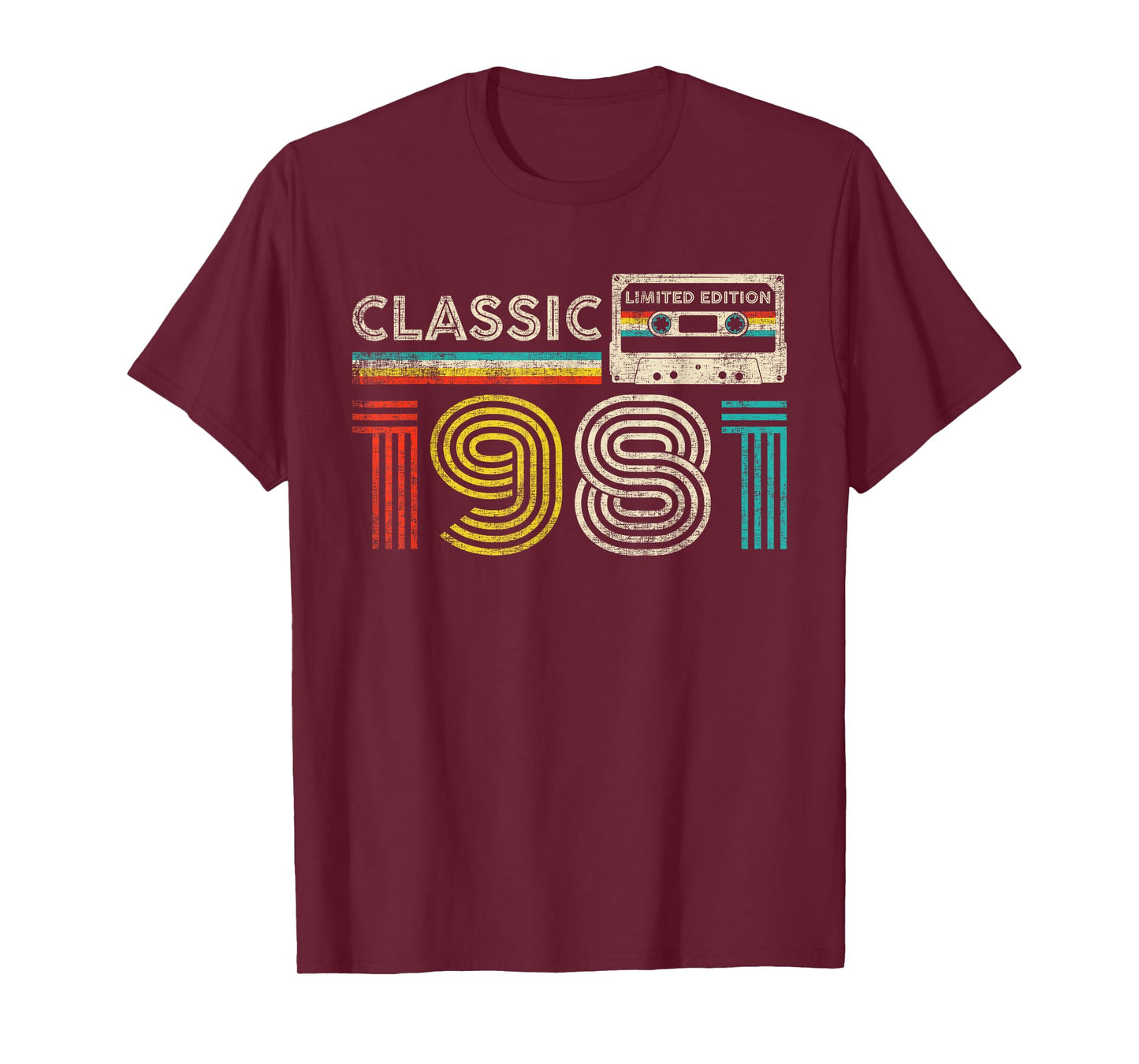 Classic 1981 Vintage 1981 Cassette Tape Men Women Birthday T-Shirt