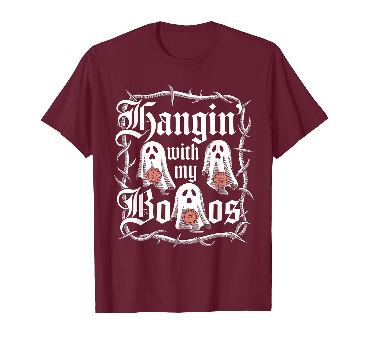 Hangin' with My Boos Tshirt Halloween Ghost Scary Witch Men T-Shirt