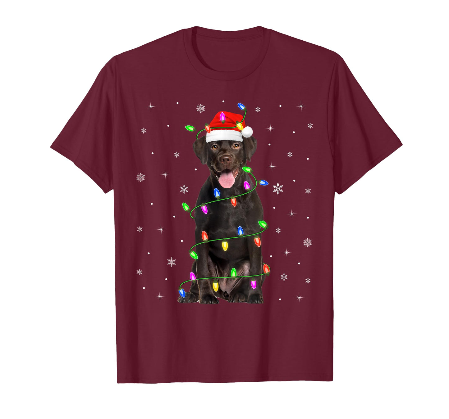 Black Labrador Retriever Dog Christmas Chocolate Lab Xmas T-Shirt