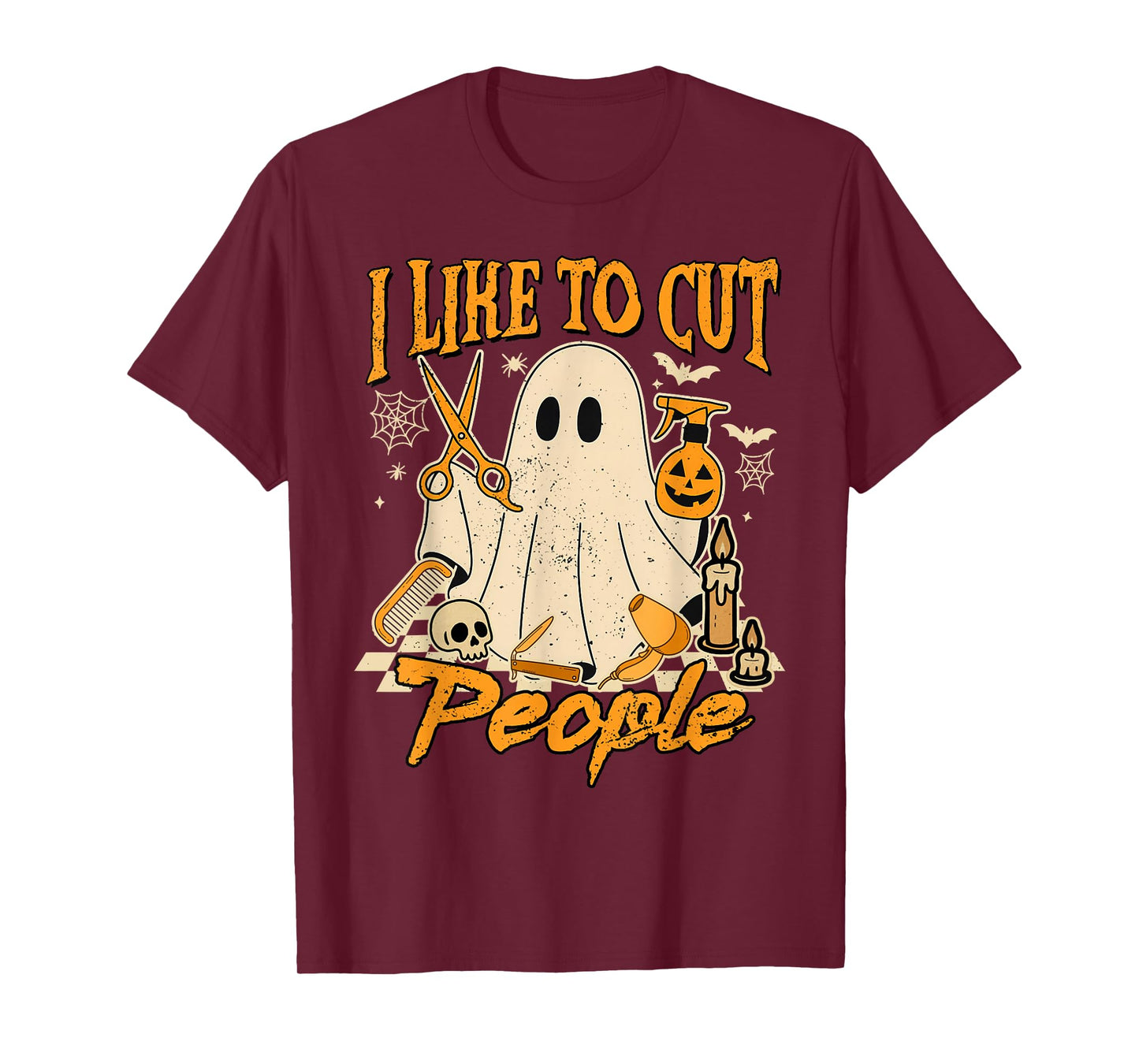 Halloween Vibes Spooky Hairdresser I Like to Cut People T-Shirt
