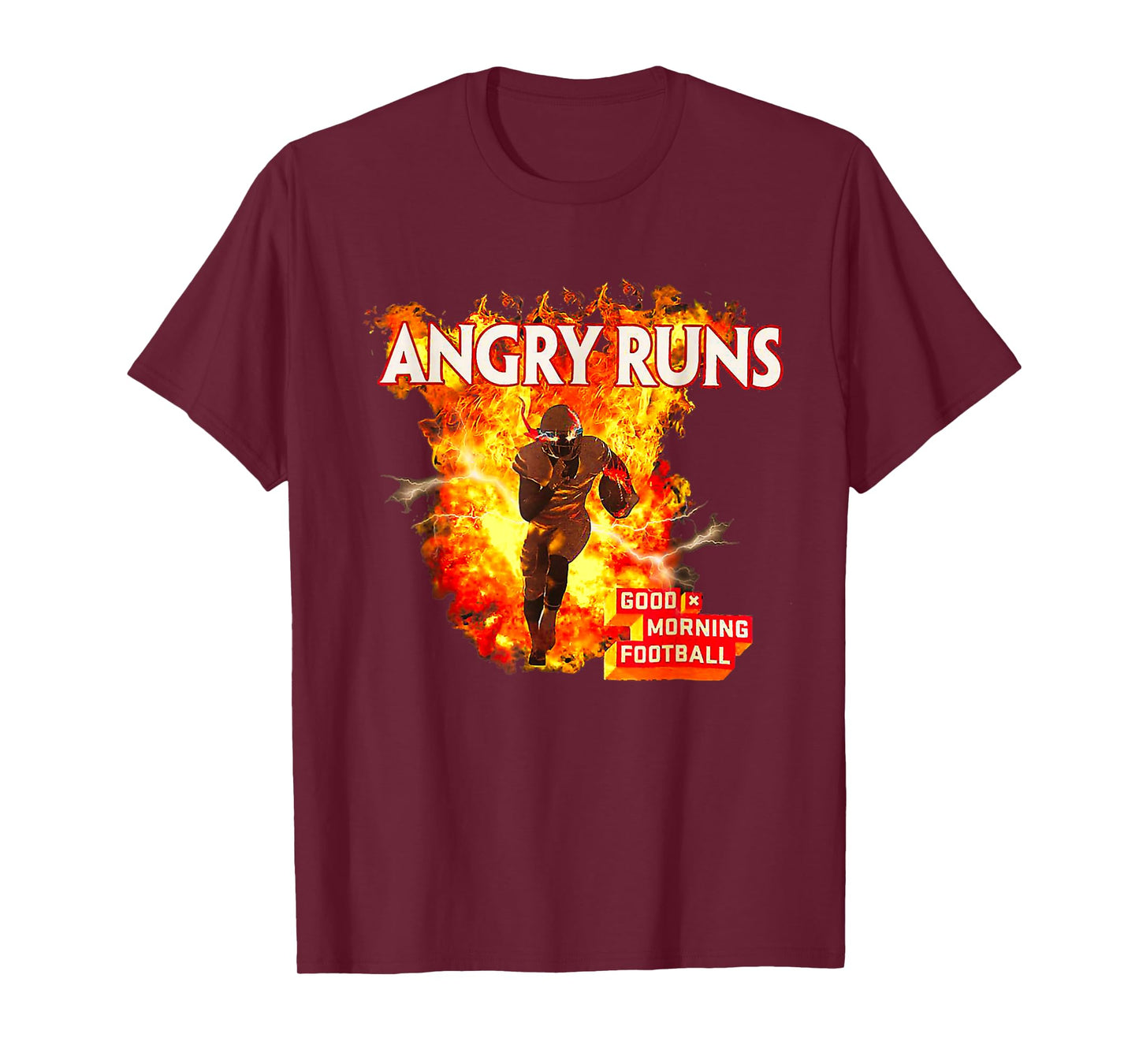 Angry Runs Good Morning Football Sport Lover Vintage Art T-Shirt