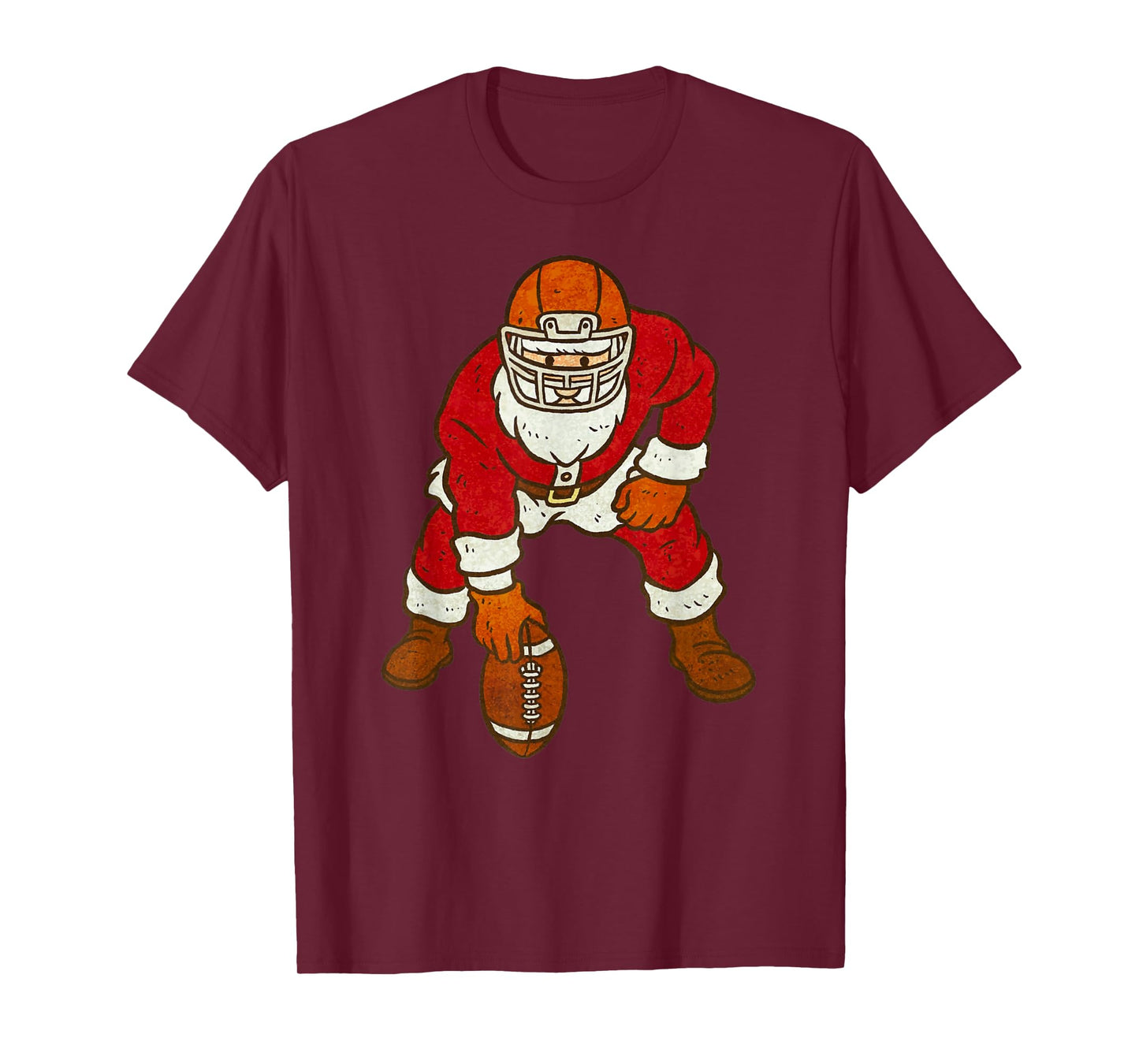 Santa Claus Playing American Football Xmas Holiday Christmas T-Shirt