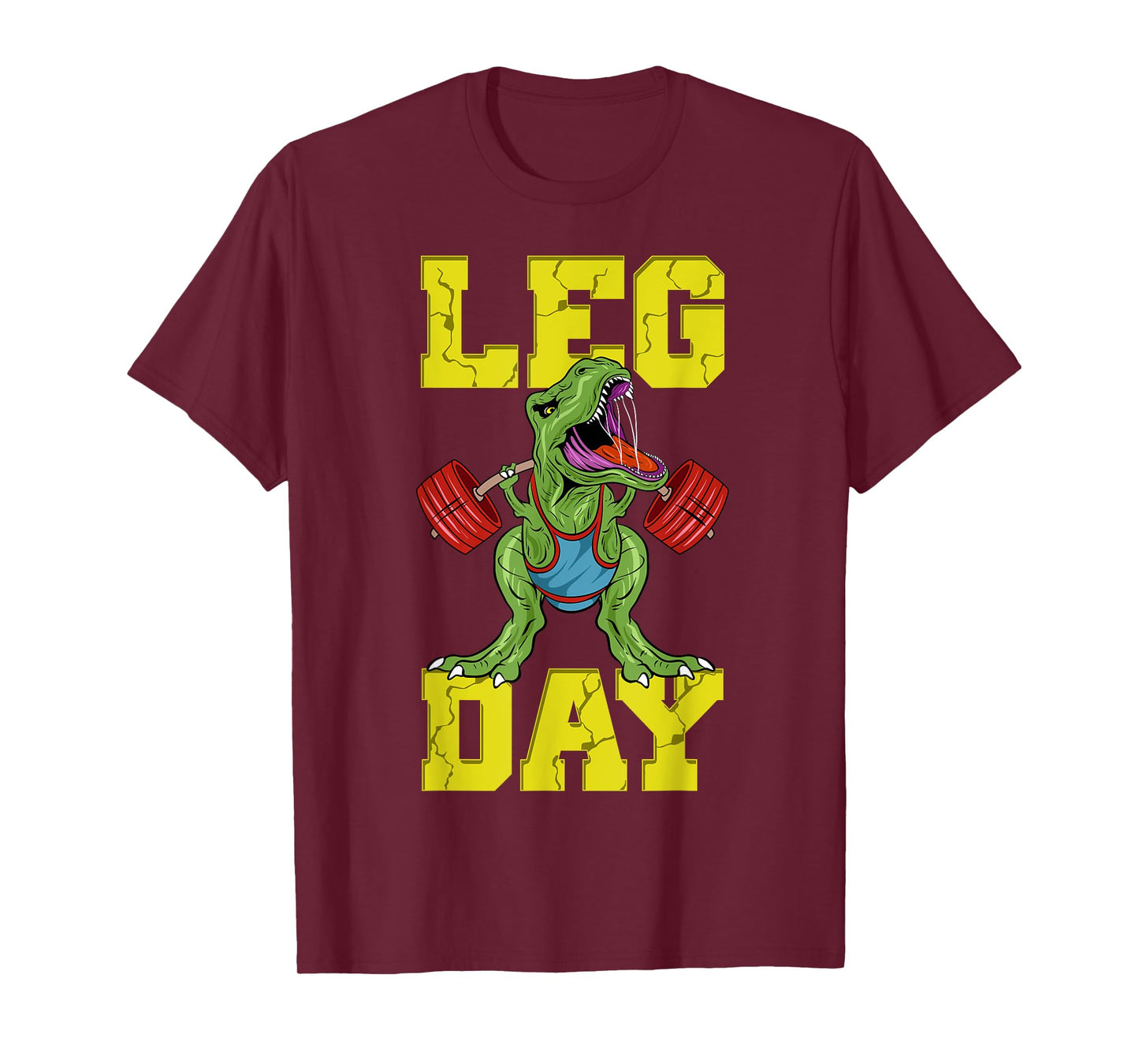 Leg Day Dinosaur Weight Lifter Barbell Training Squat T-Shirt