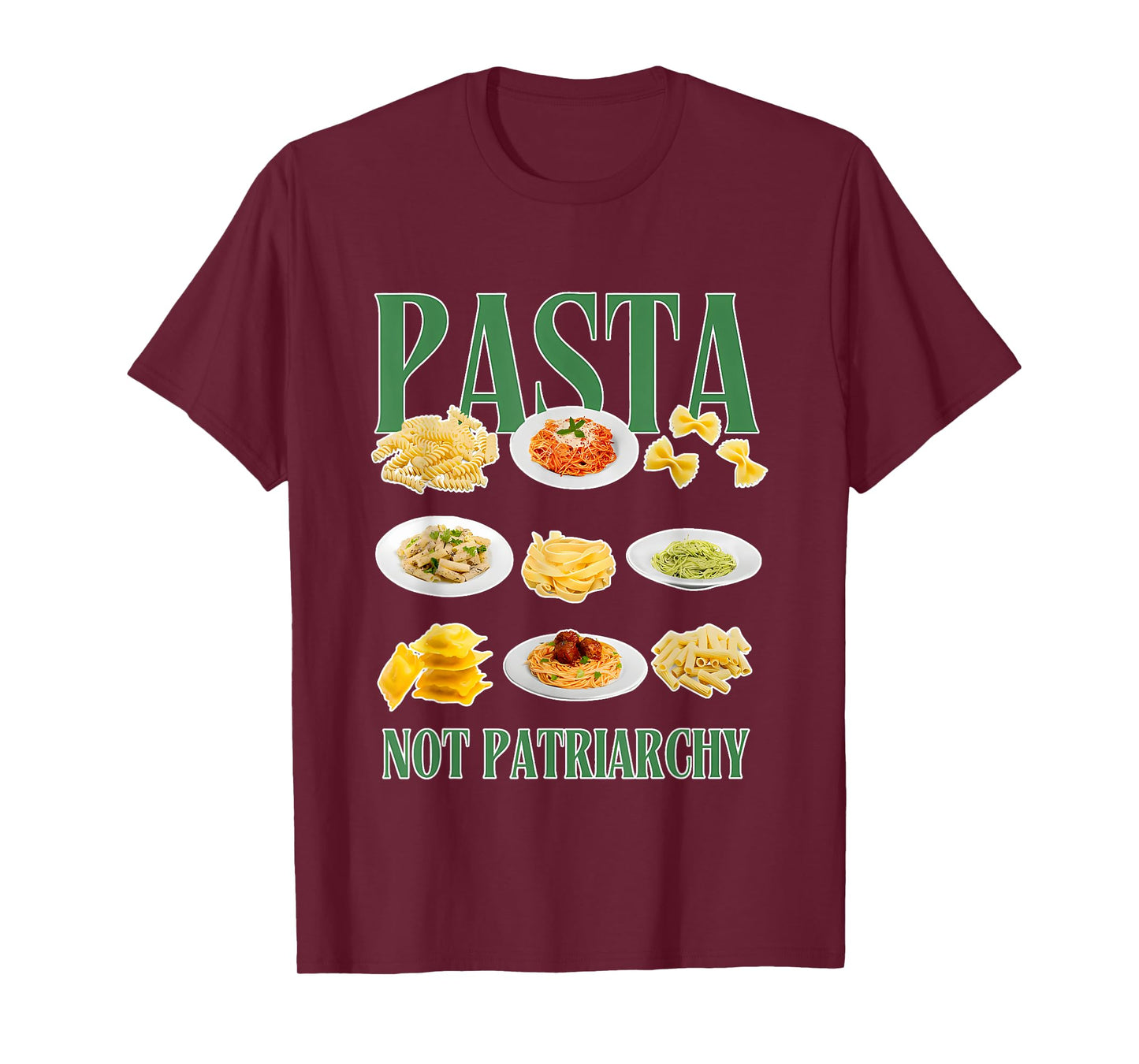 Pasta Not Patriarchy Apparel T-Shirt, Small, Black