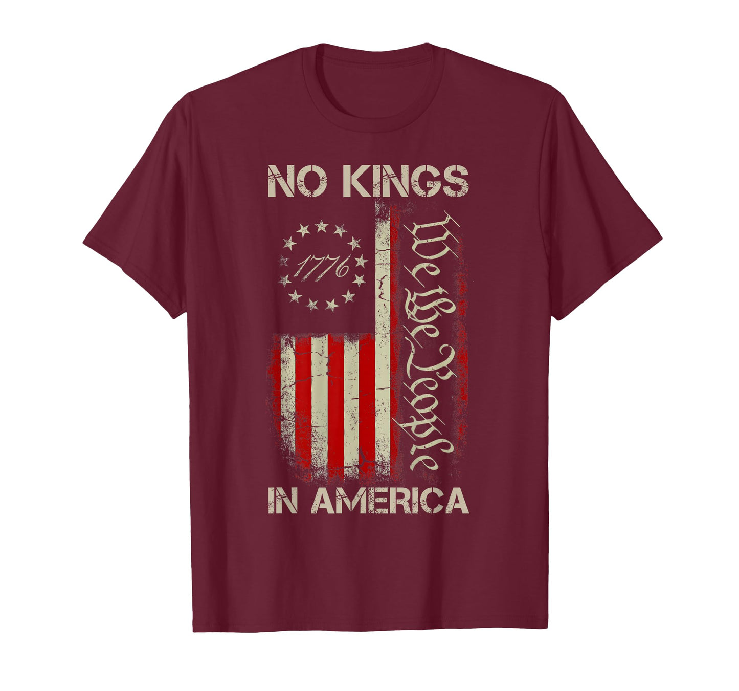 No Kings In America Since 1776 American Flag USA 4th Of July T-Shirt