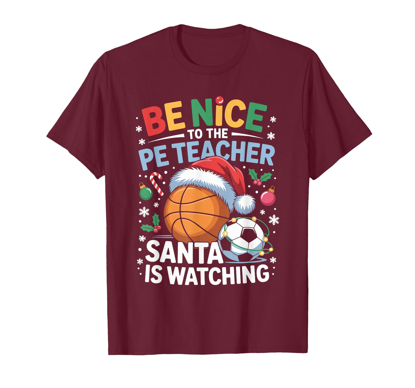 Funny PE Teacher Christmas Physical Education Xmas T-Shirt