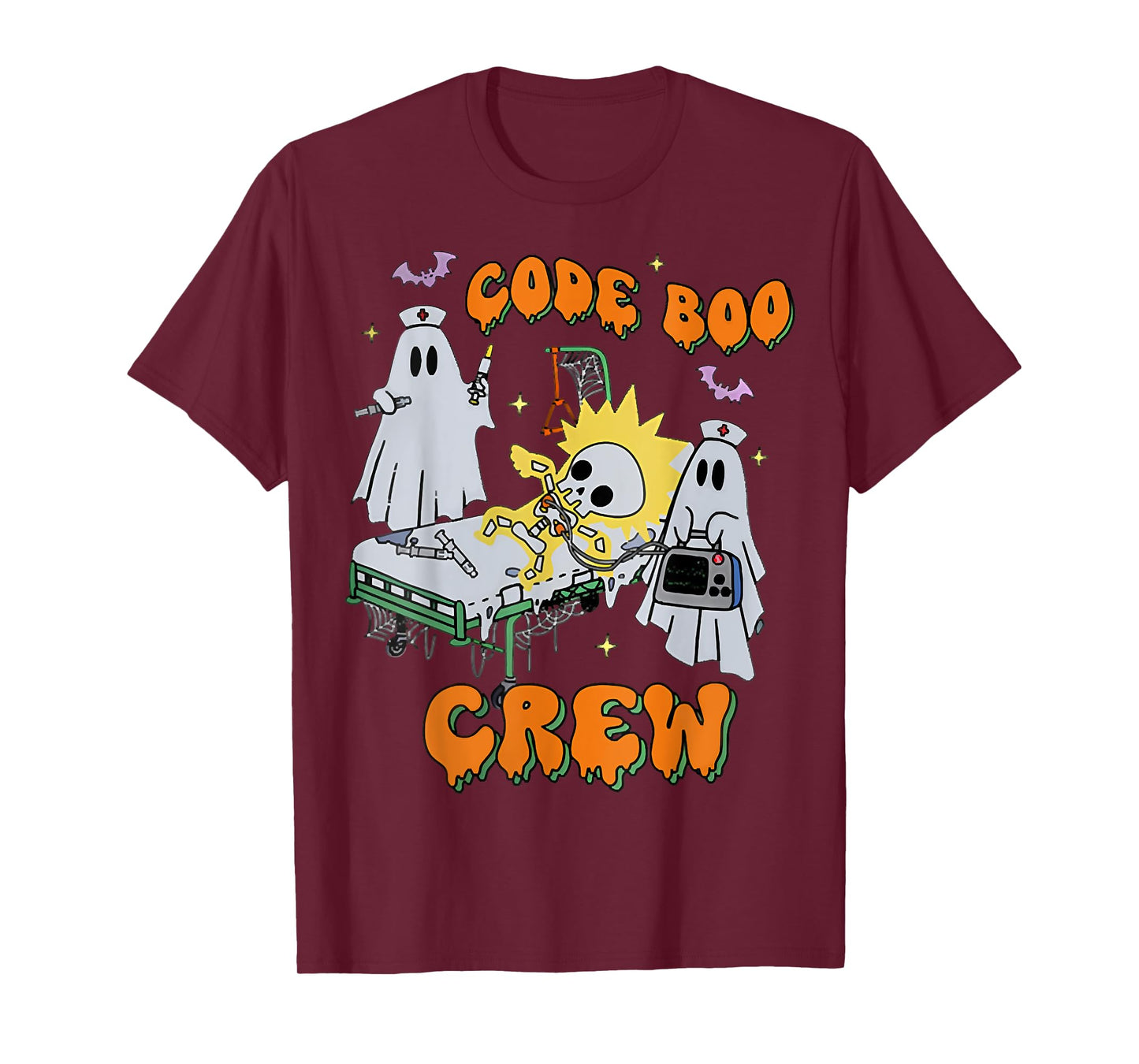 Code Boo Crew, Funny Ghost Nurse Halloween, Ghost ER Nurse T-Shirt