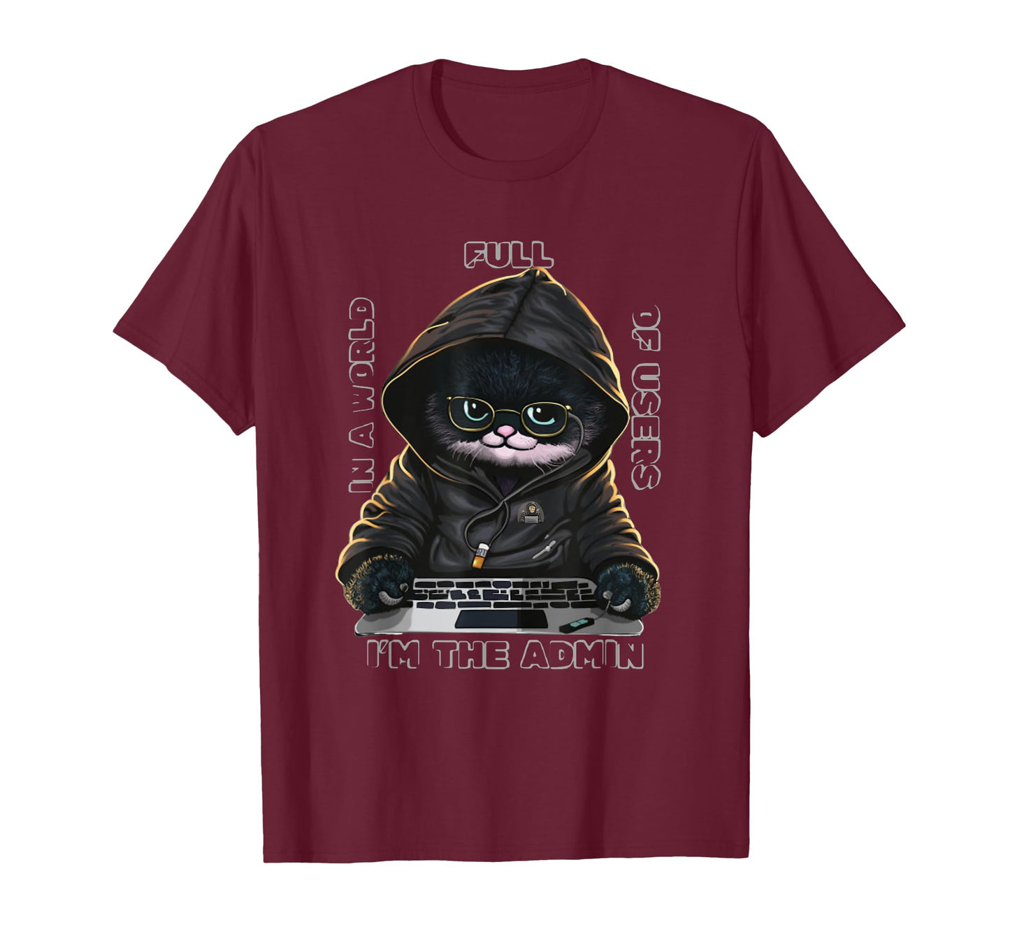 Cool Anonymous Cat Hacker - Hacker Cat Costume For Her/HIM Men Women Kids T-Shirt