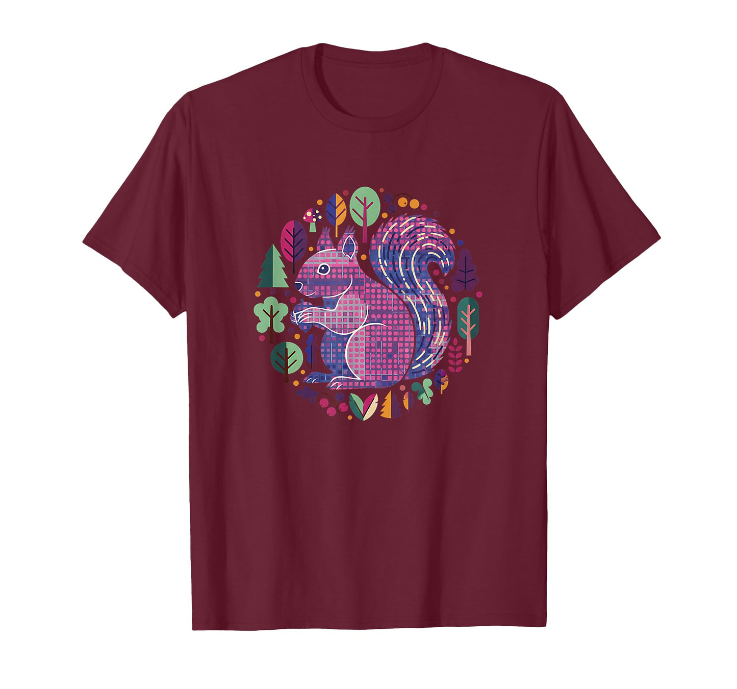Cute Squirrel Wildlife Art Vintage Abstract Forest Animals T-Shirt