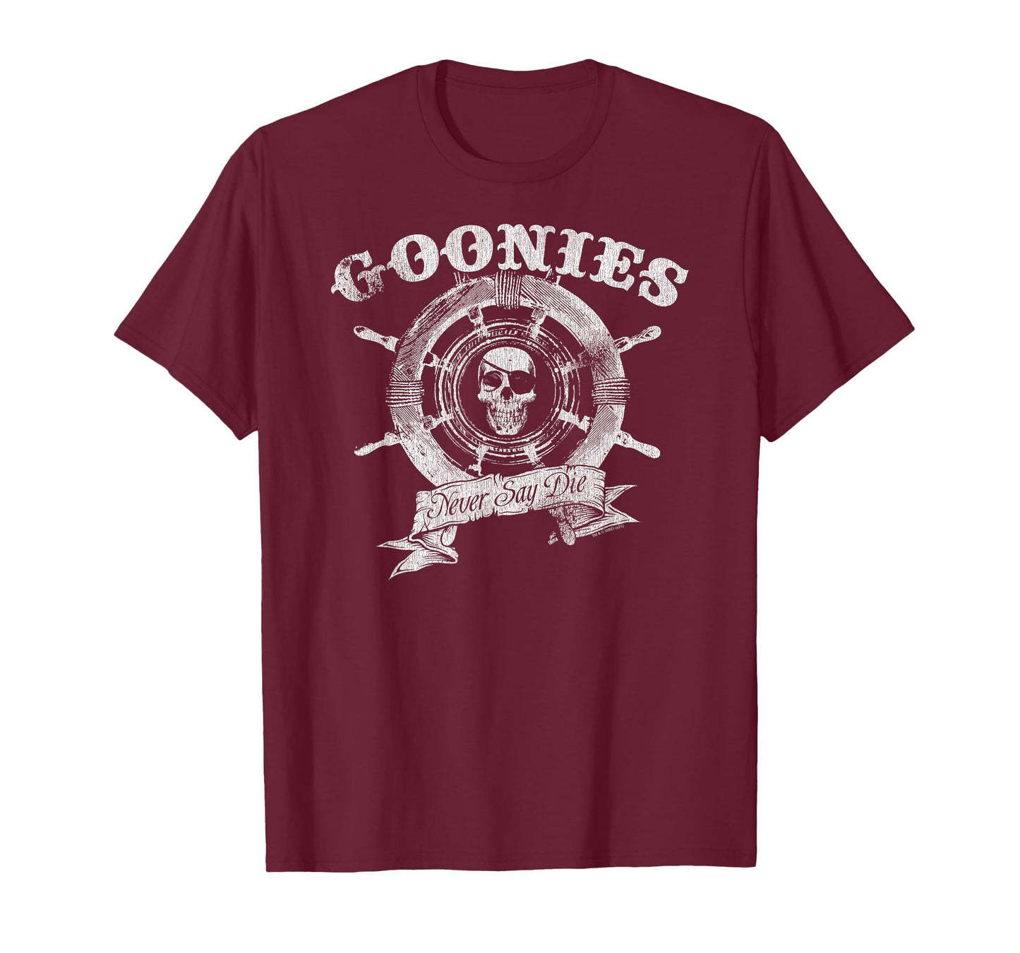 The Goonies Ship Wheel Never Say Die Vintage Movie T-Shirt