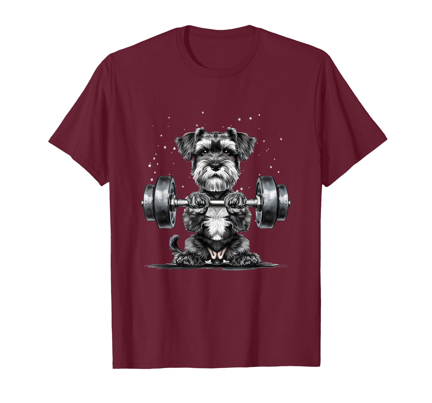 Pumping Weight Lifting Funny Miniature Schnauzer T-Shirt