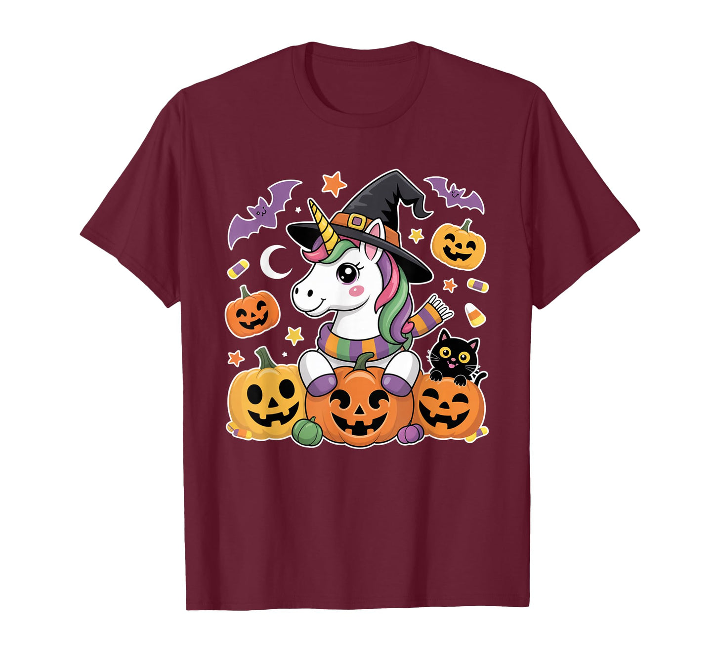 Halloween Unicorn Pumpkin Cat Kids Cute Costume Shirt T-Shirt