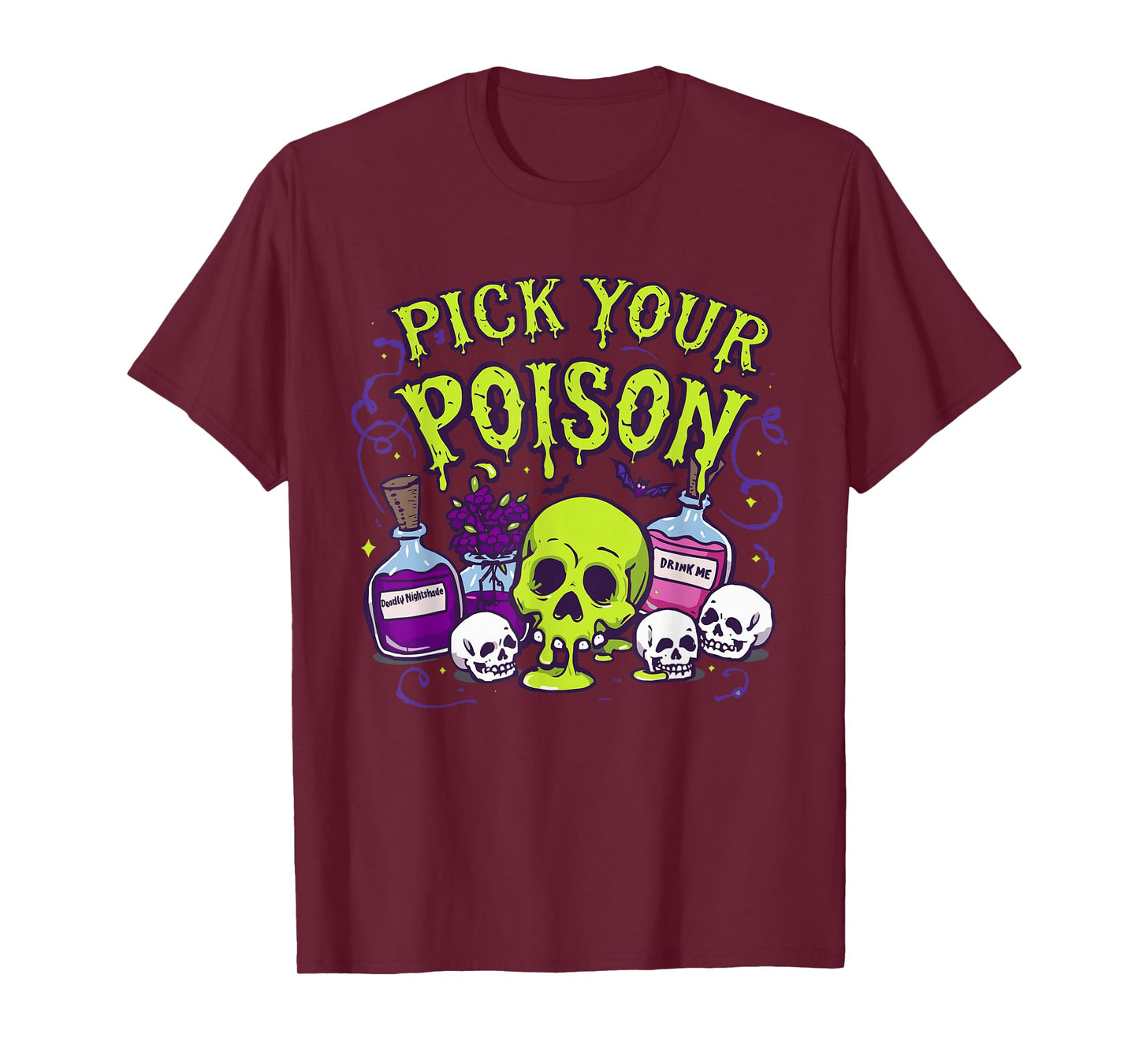 Pick Your Poison Spooky Potion Bottles Halloween T-Shirt