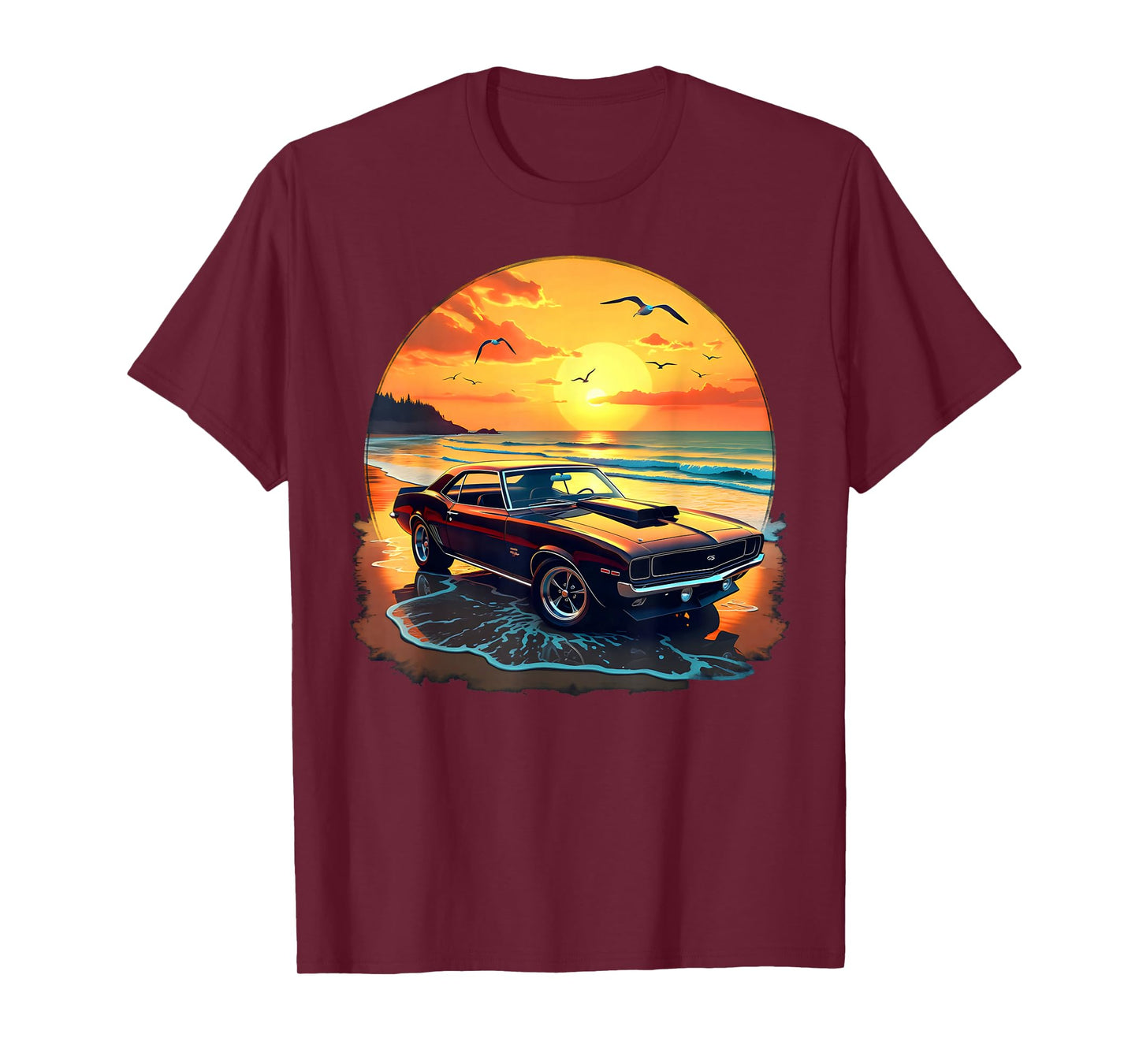 Classic Muscle Car Retro Vintage Style American Car Beach T-Shirt