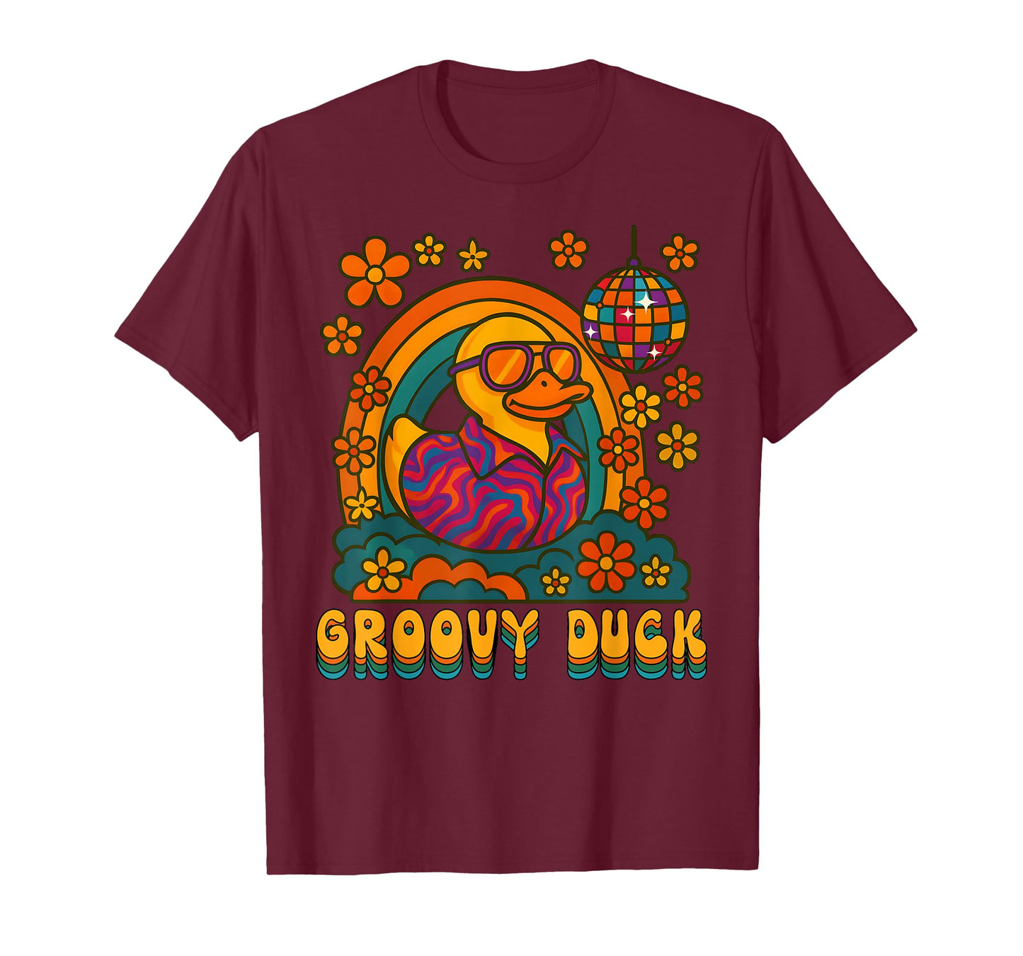 Disco Rubber Ducky Retro Groovy 70s Rubber Duckie Vintage T-Shirt