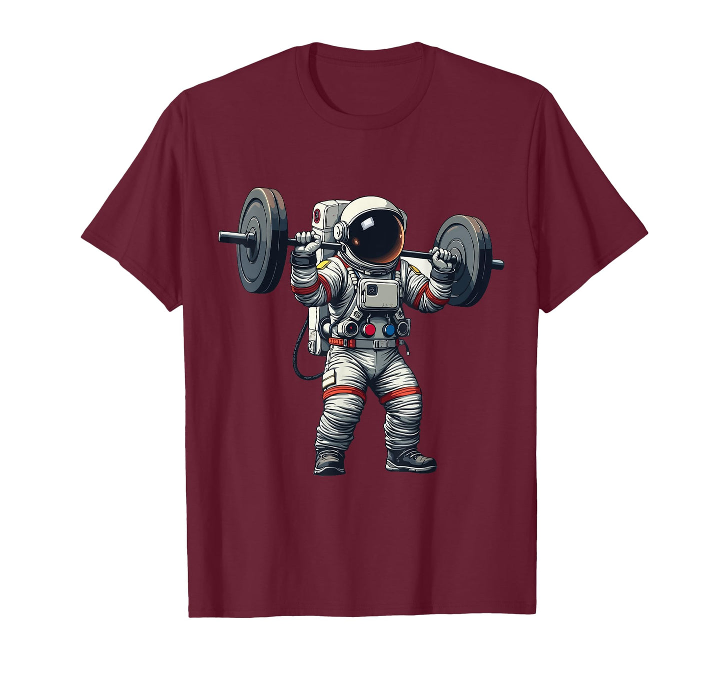 Funny Astronaut Space Weightlifting Fitness Gym Workout Men T-Shirt