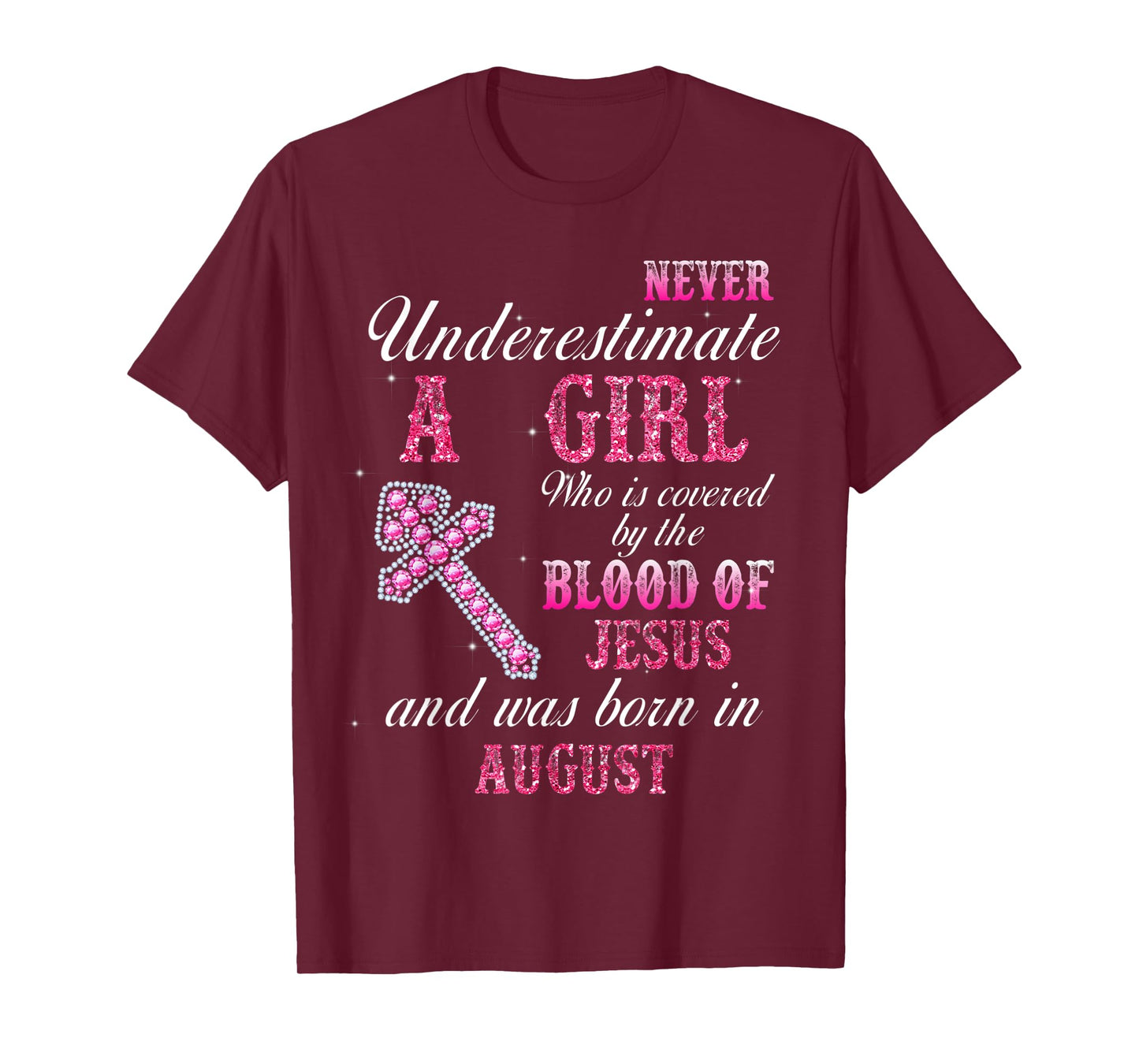 Womens Never Underestimate A Woman Was Born In August T-Shirt