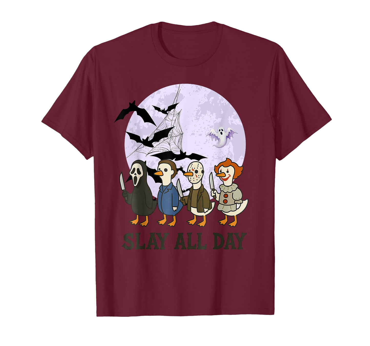 Slay All Day Funny Halloween Costume Goose Spooky Season T-Shirt