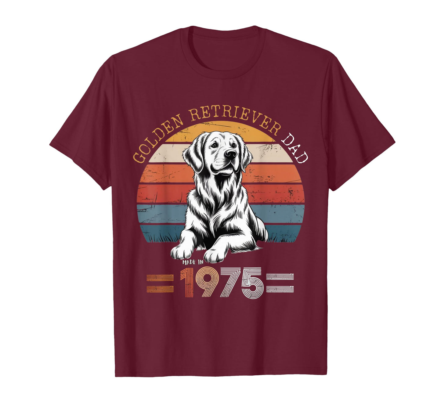 Golden Retriever Dad Vintage 1975 Design T-Shirt