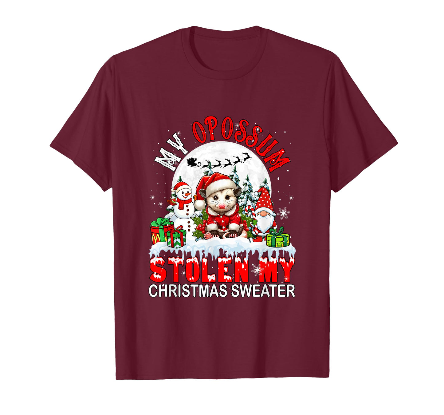 My Opossum Stolen My Christmas Sweater Santa Dog Owner T-Shirt
