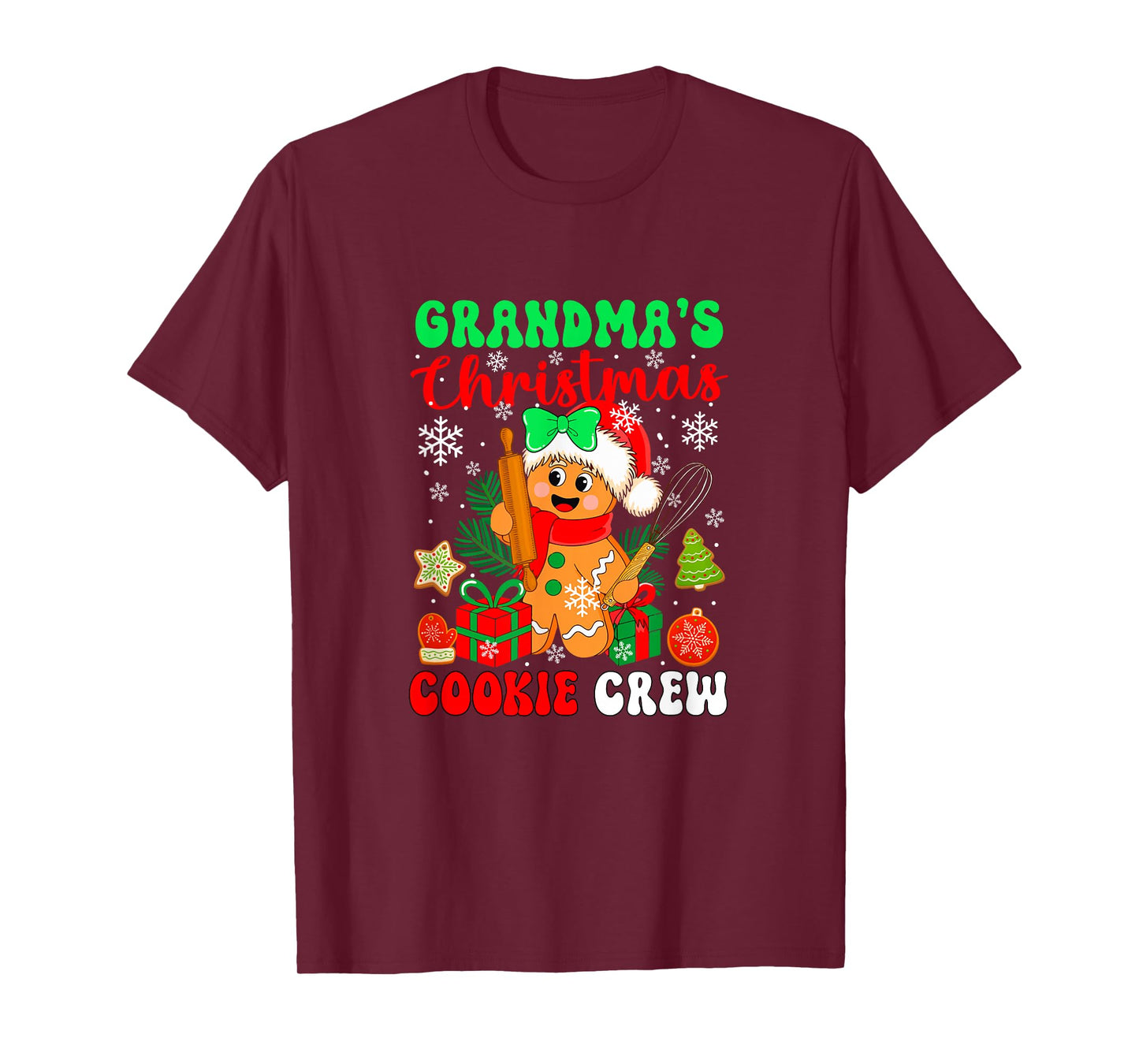 Grandma's Christmas Cookie Crew Santa Gingerbread Baker T-Shirt