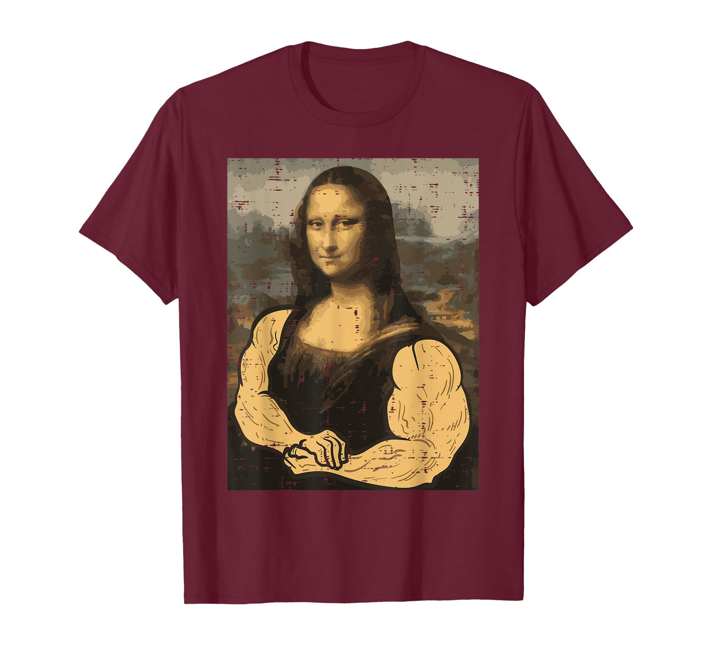 Gym Mona Lisa Muscle Fun Workout Fitness Bodybuilding Women T-Shirt