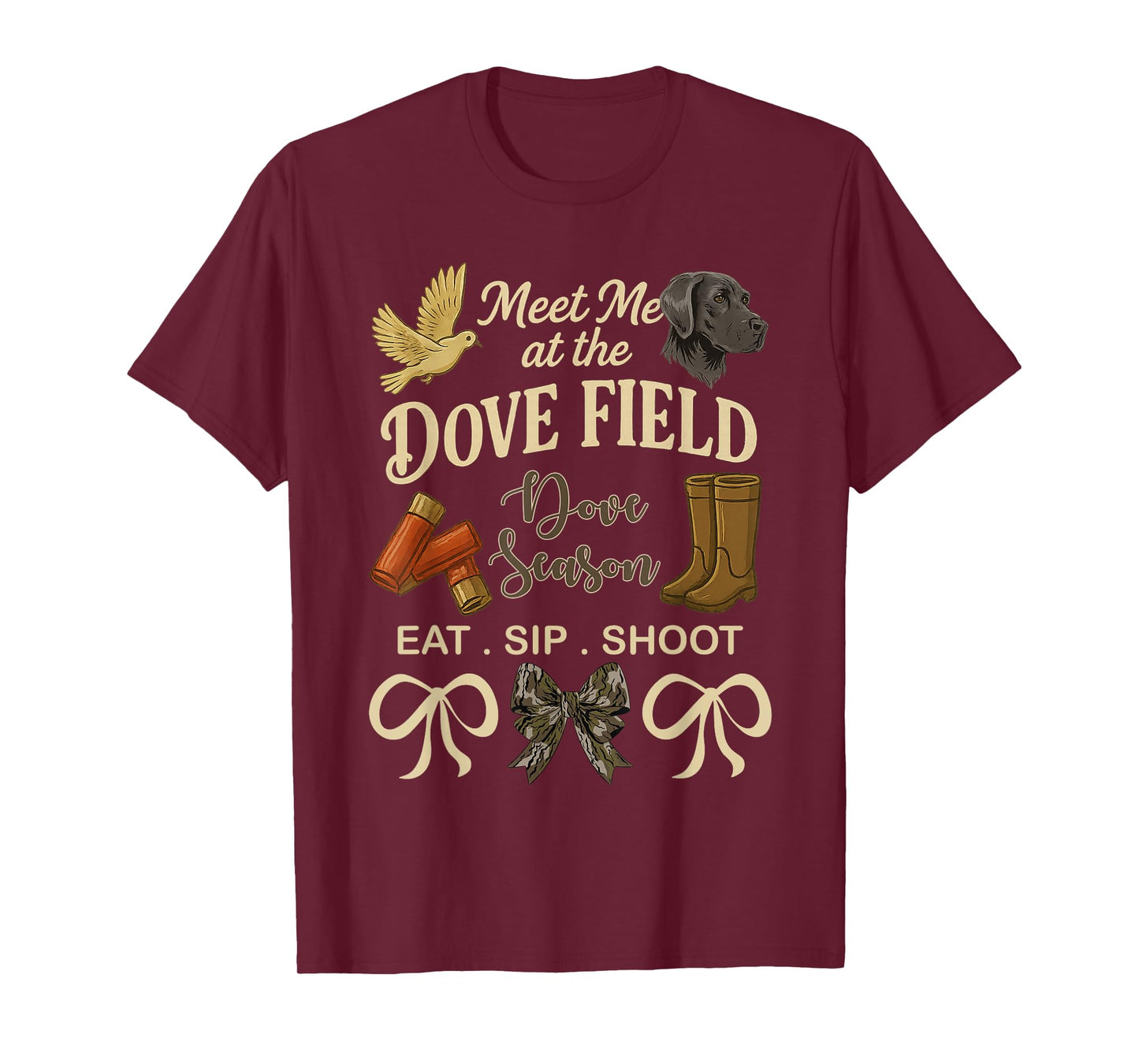 Meet Me at The Dove Field Camo Hunting Dove Season Hunter T-Shirt