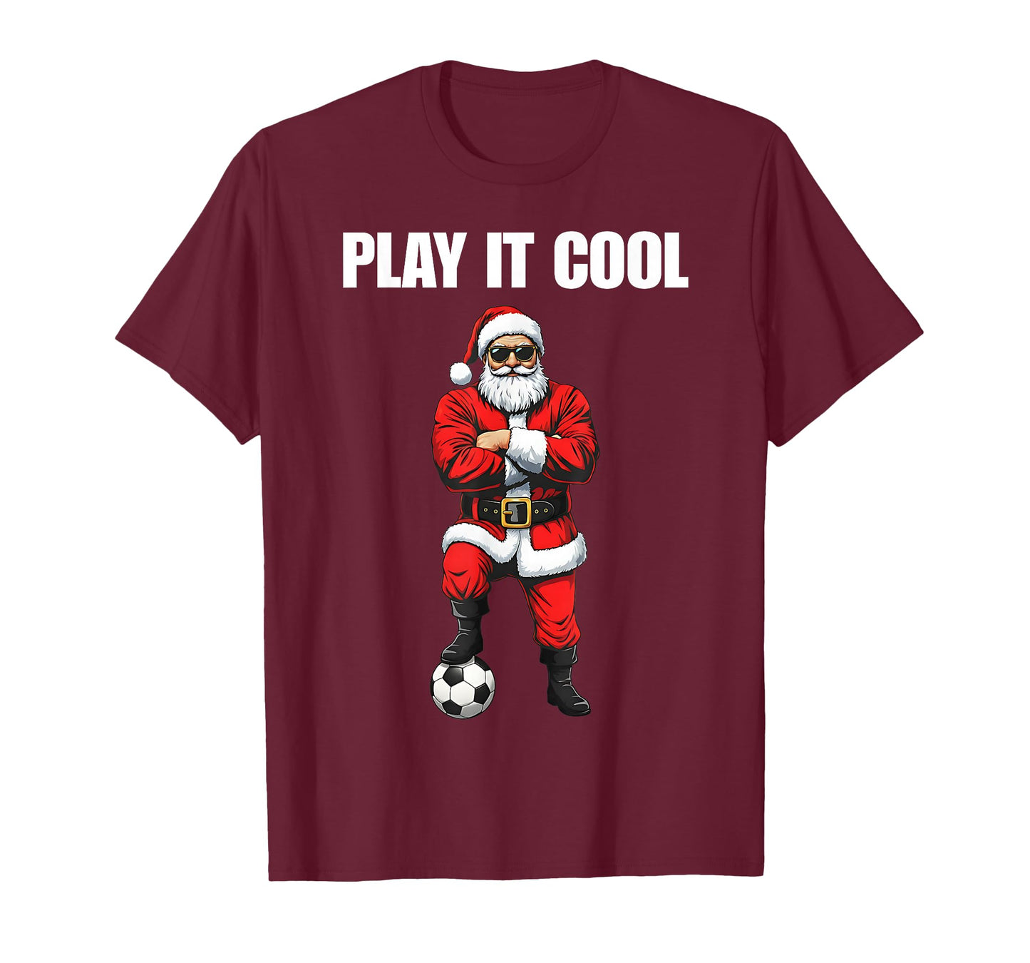 Funny Santa Claus Soccer Shirt Santa Soccer Christmas Tee T-Shirt