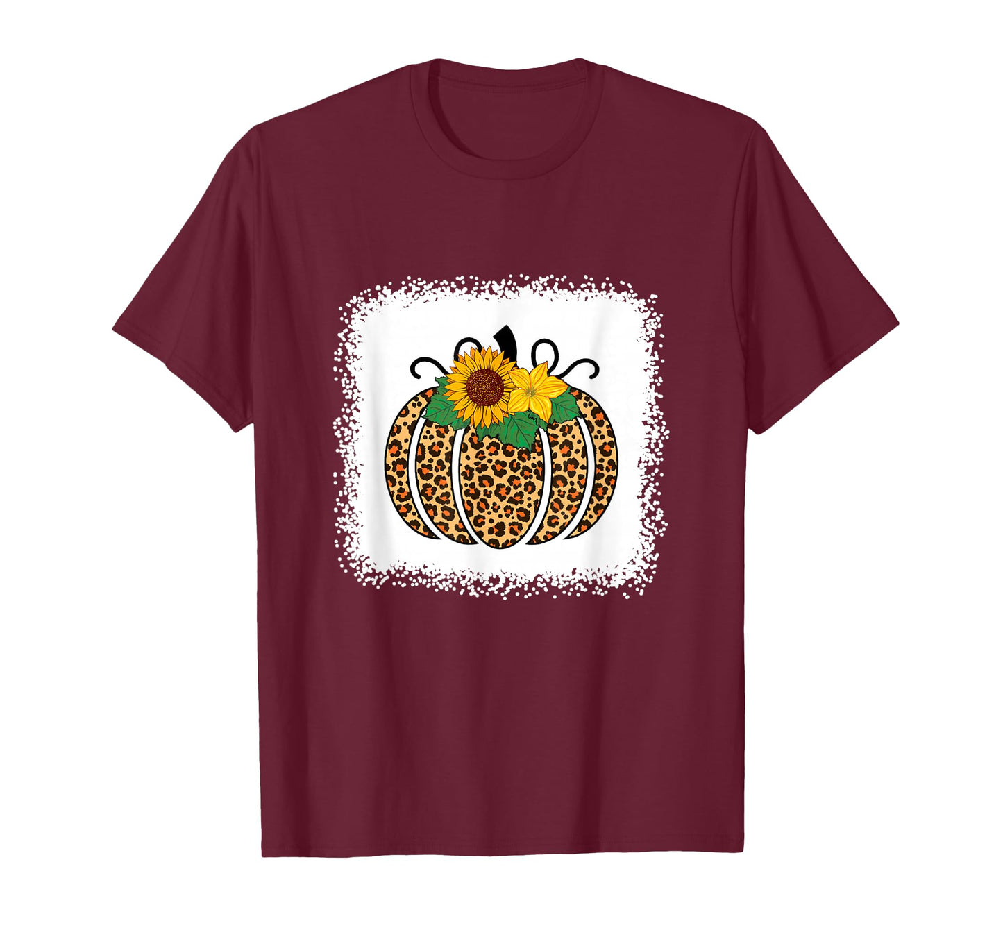 Funny Halloween Pumpkin Leopard Print for Women Teen Girls T-Shirt