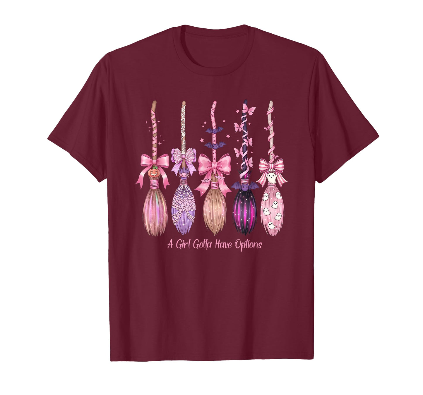 A Girl Gotta Have Options, Pink Coquette Girly Halloween T-Shirt