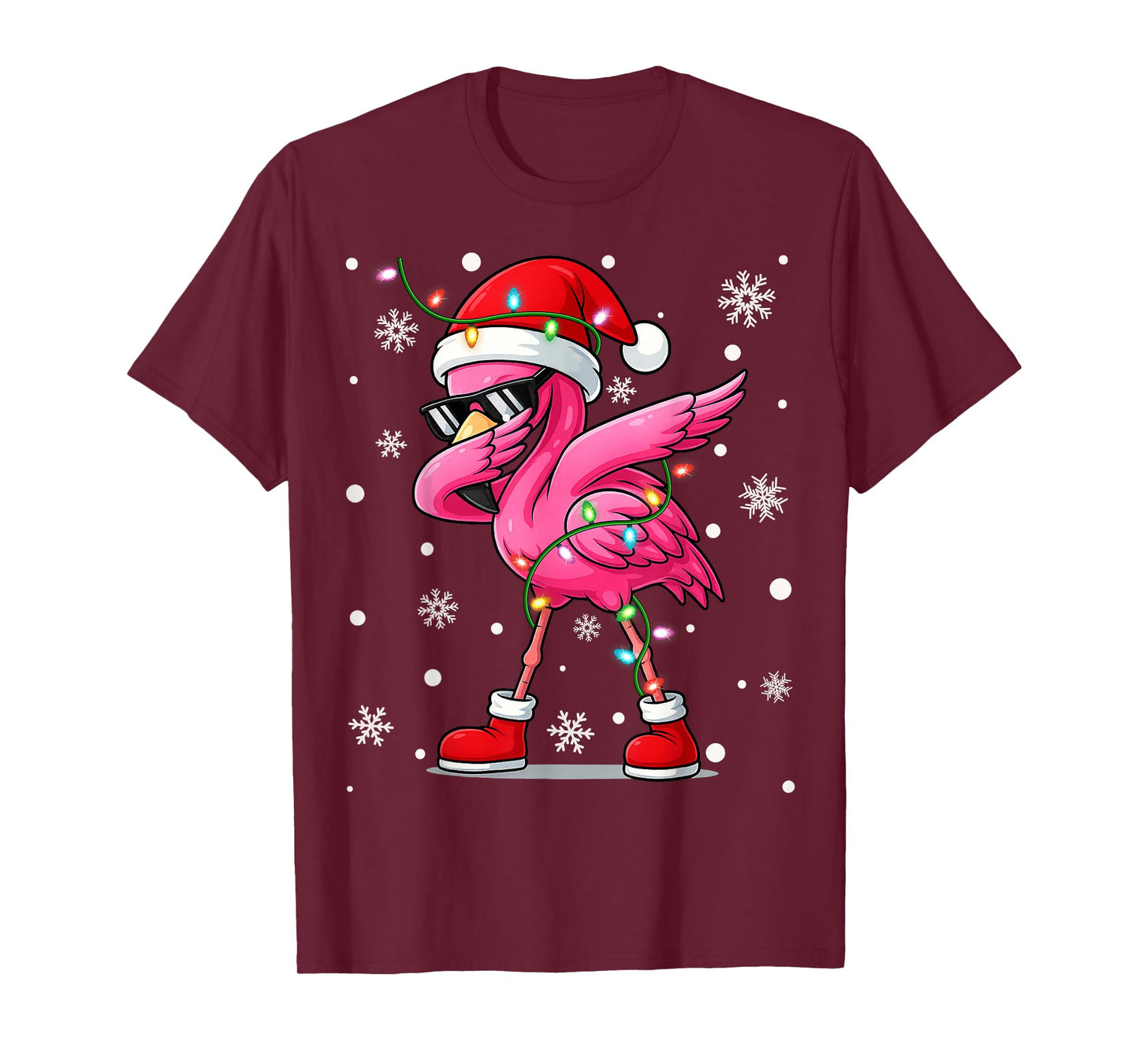 Flamingo Dabbing Christmas Squad Tee Santa Claus Xmas Gifts T-Shirt