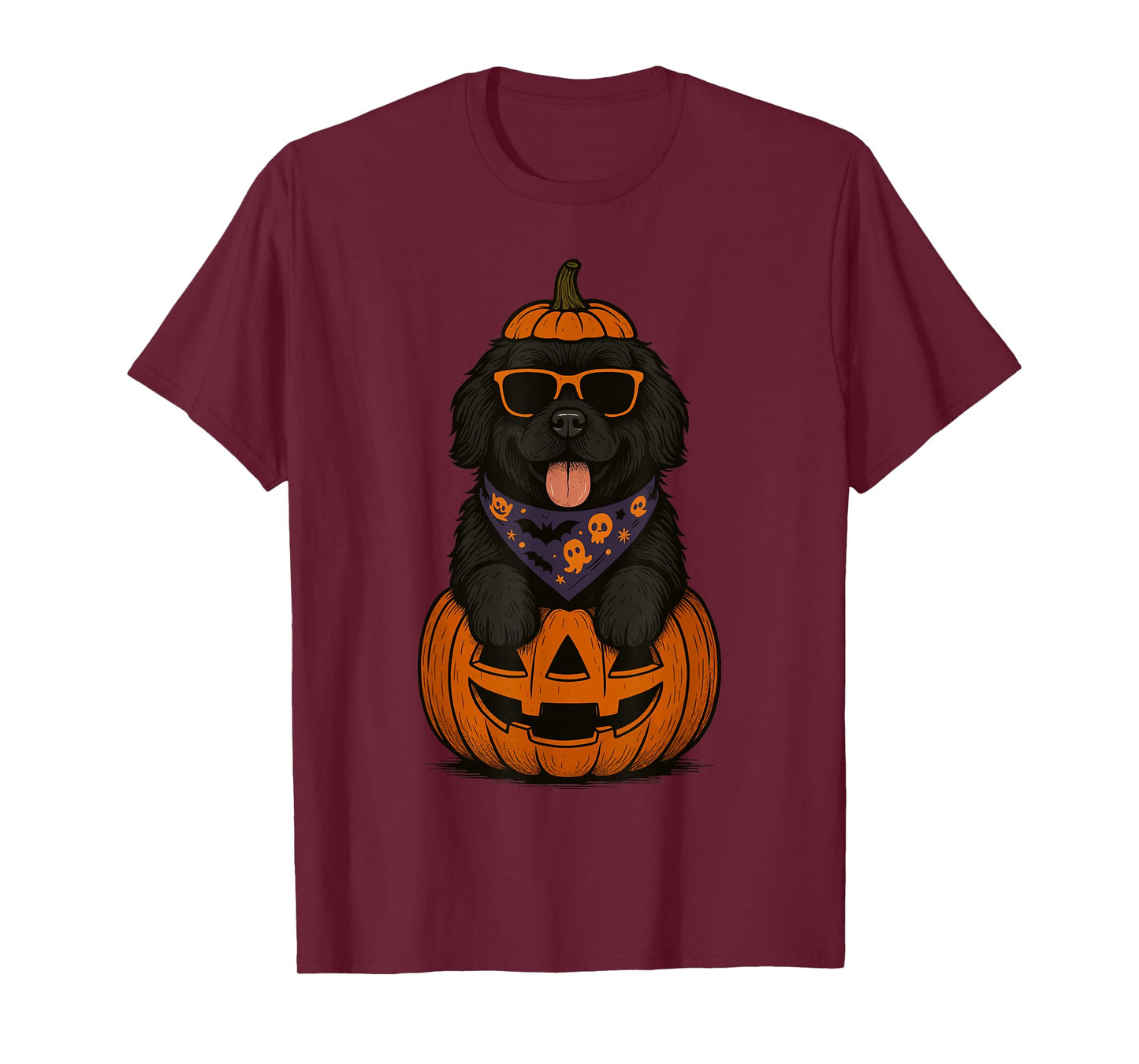Spooky Newfoundland Dog Pumpkin Halloween Newfie Lover T-Shirt