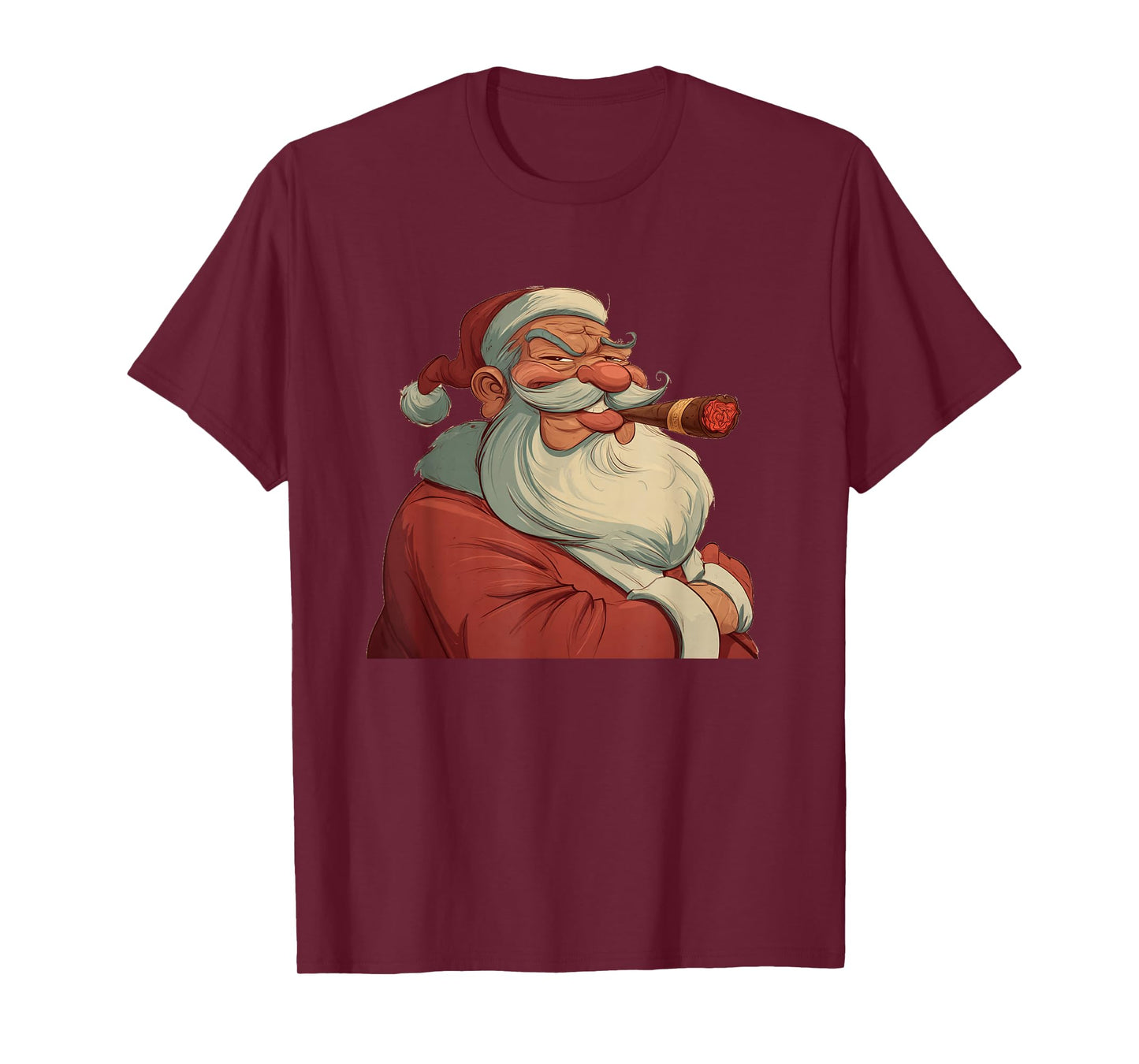Funny Cartoon Santa Claus with Cigar Costume T-Shirt
