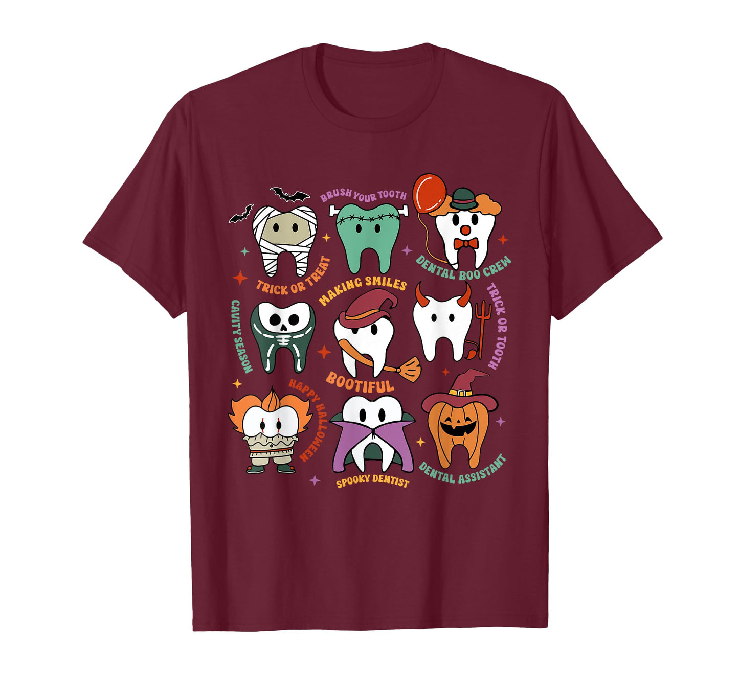 Halloween Dental Boo Crew Dentist Costume Teeth Women Men T-Shirt