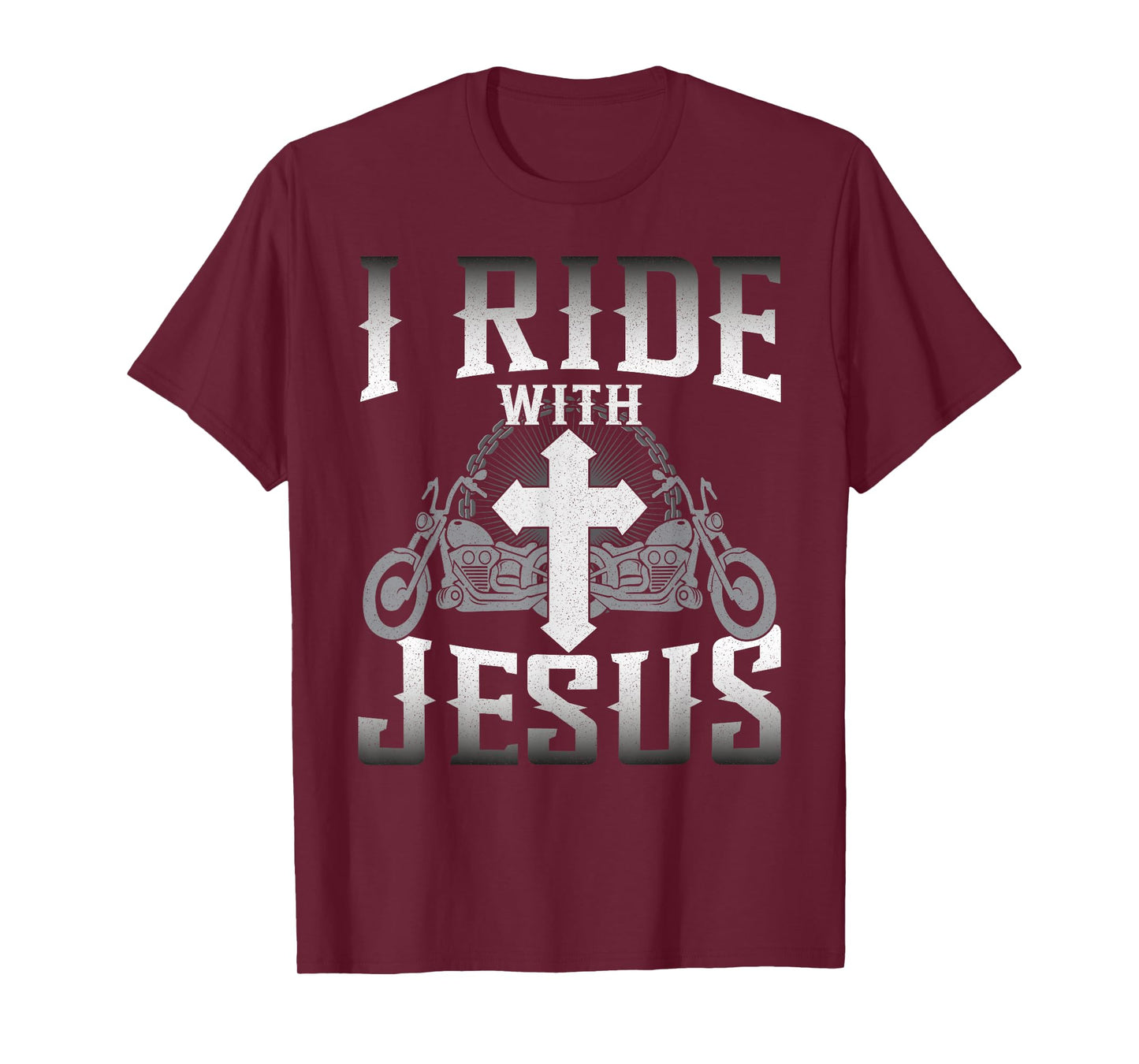 Christian Motorcycle Biker Faith I Ride With Jesus T-Shirt