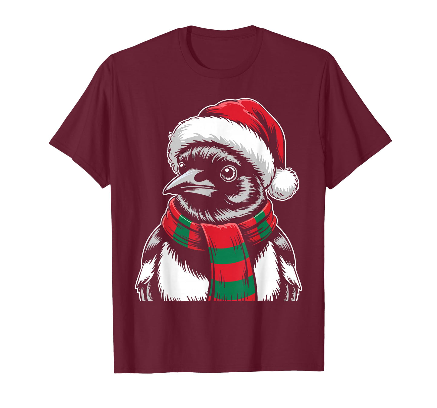 Magpie Xmas Santa Hat Scarf Christmas Costume T-Shirt