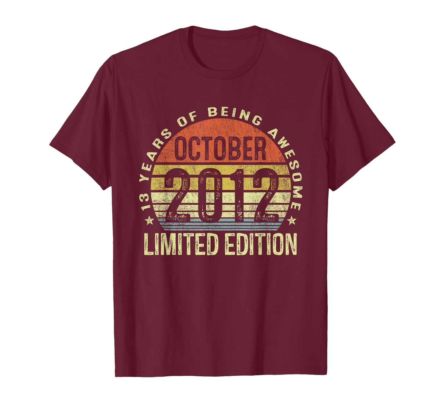 October 2012 13th Birthday Gifts Boy Girl Kid 13 Year Old T-Shirt