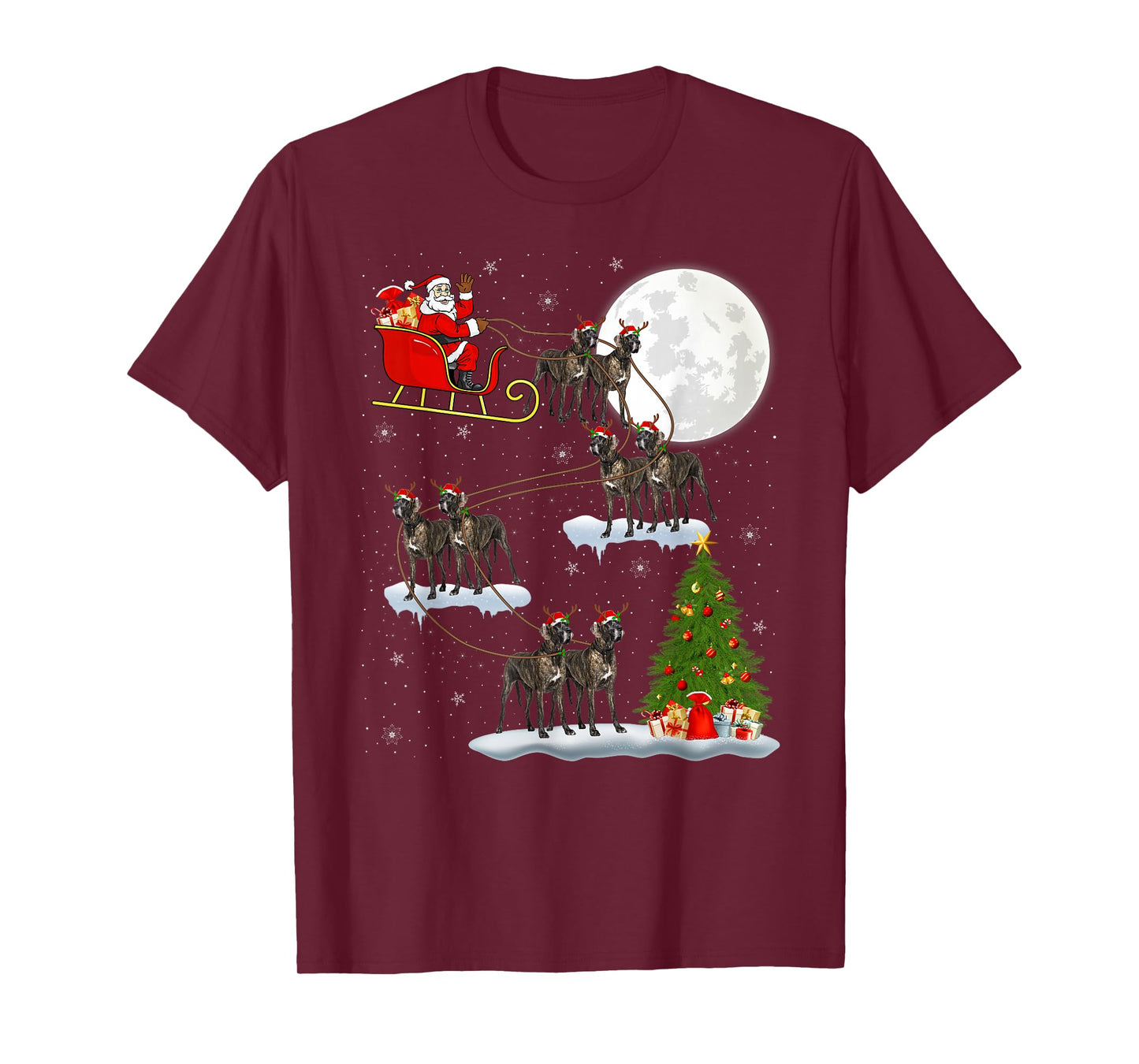 German Shorthaired Pointer Dog Santa Sleigh Flying Christmas T-Shirt
