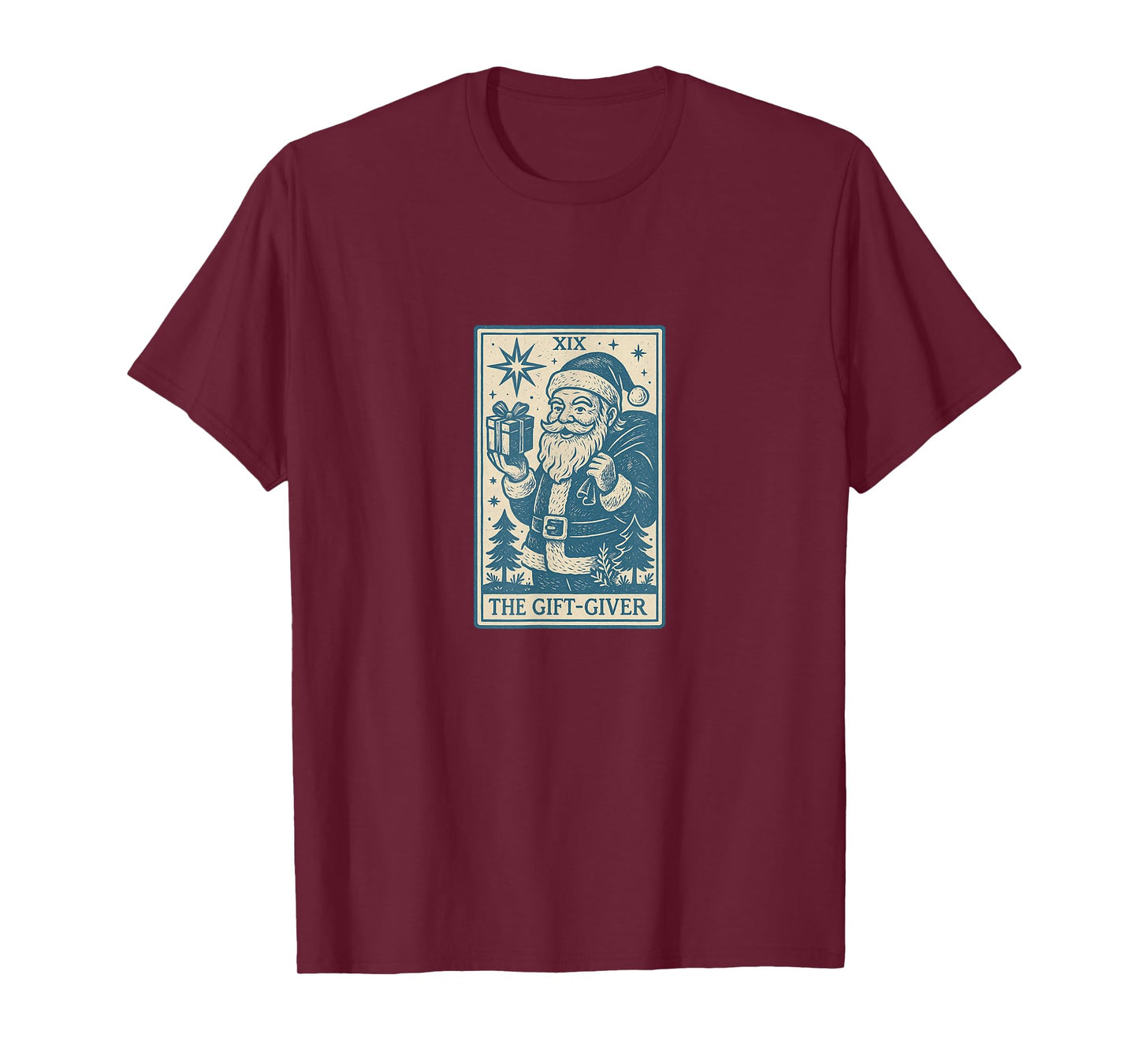 The Gift Giver Santa Claus Tarot Card Christmas Design T-Shirt