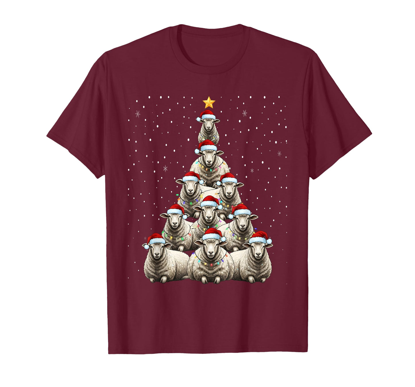 Cute Sheep Christmas Tree Farm Animal T-Shirt
