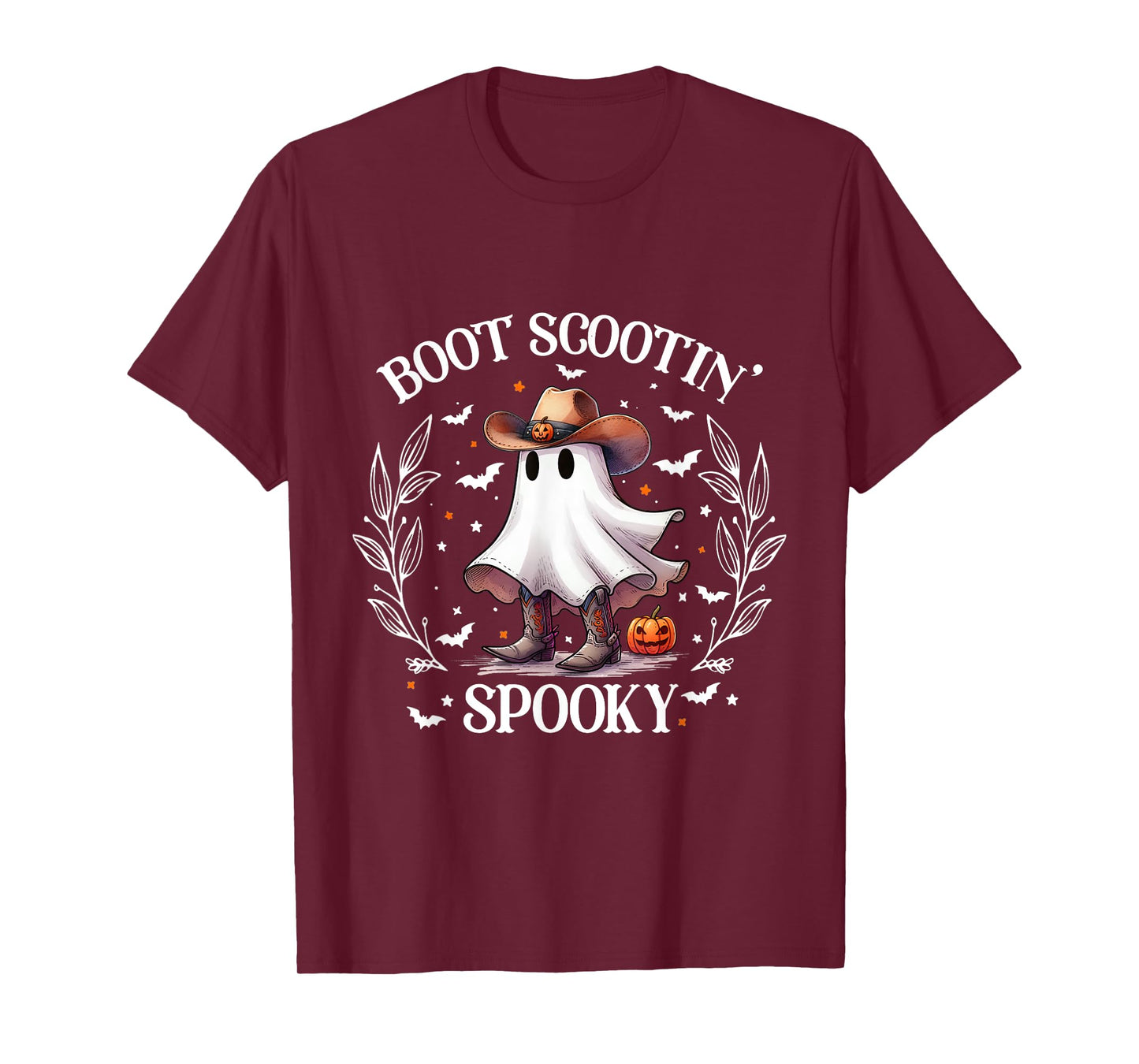 Boot Scootin Spooky Retro Western Funny Halloween Cute Ghost T-Shirt