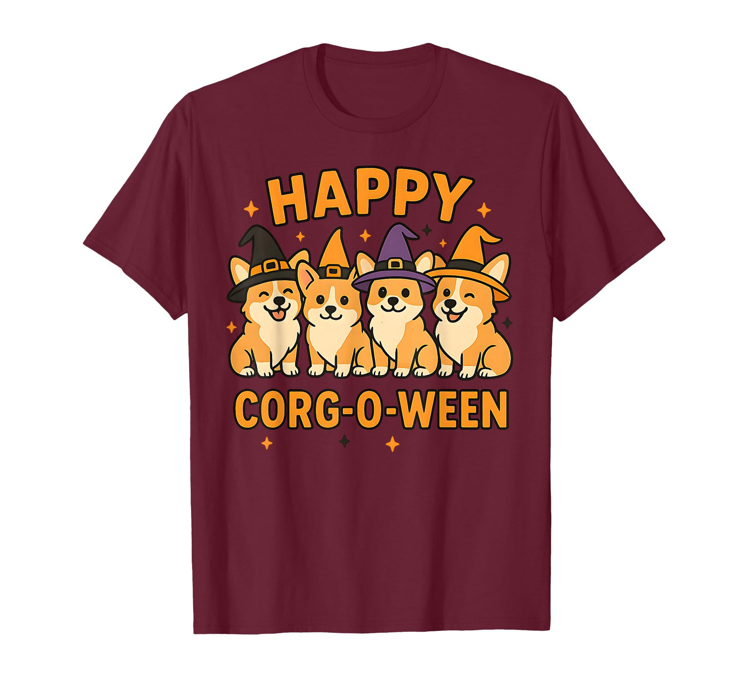 Happy Corgi Halloween Cute Witch Dog Lover Apparel T-Shirt