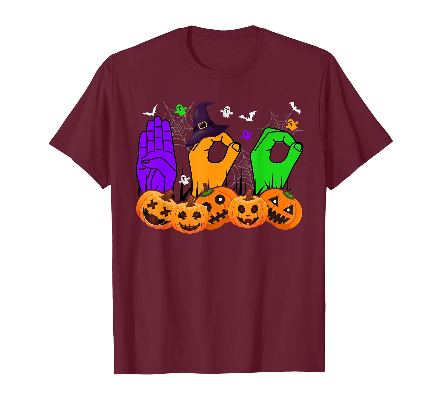 Boo Hands American Sign Language Pride ASL Halloween T-Shirt