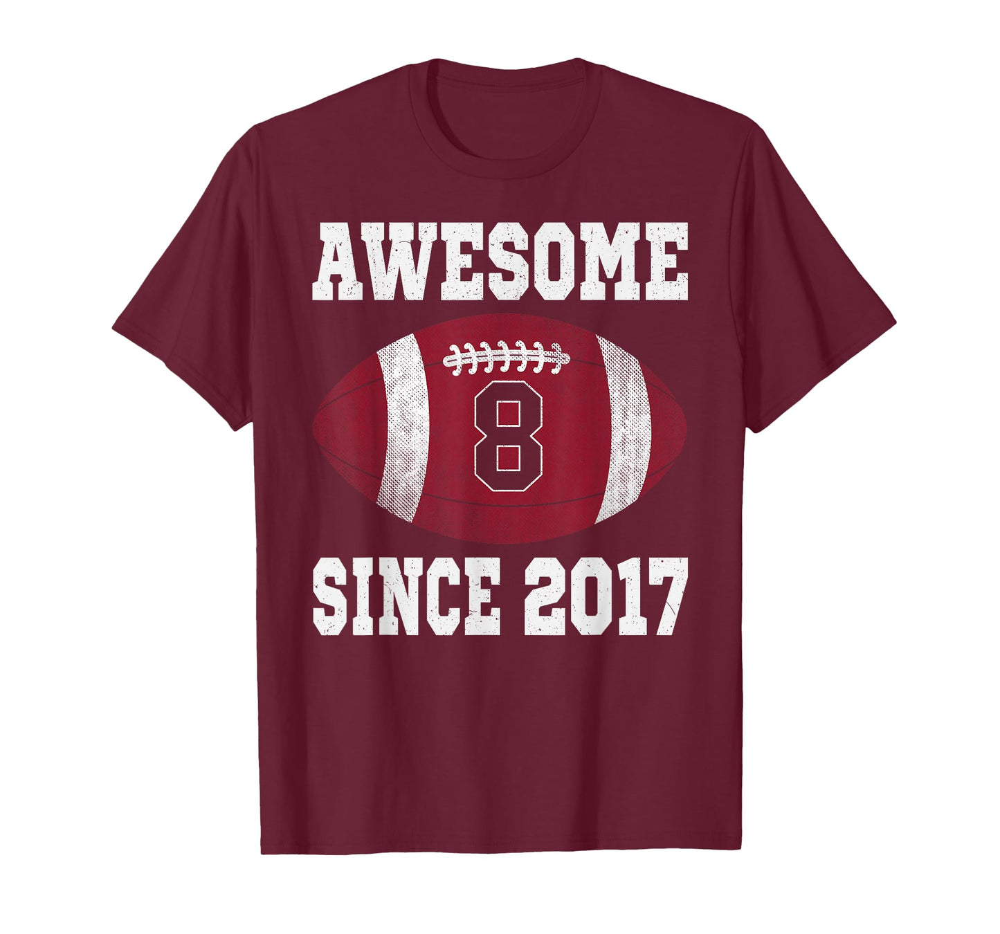 8th Birthday Football Player 8 Years Old Vintage Sports T-Shirt