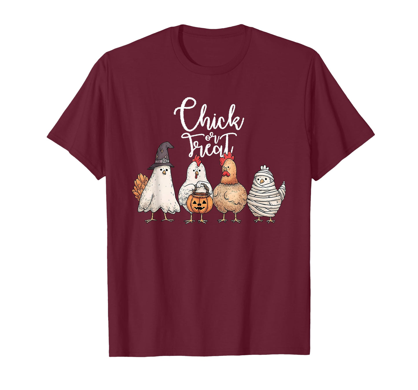 Chick Or Treat Halloween Witch Spooky Chicken T-Shirt